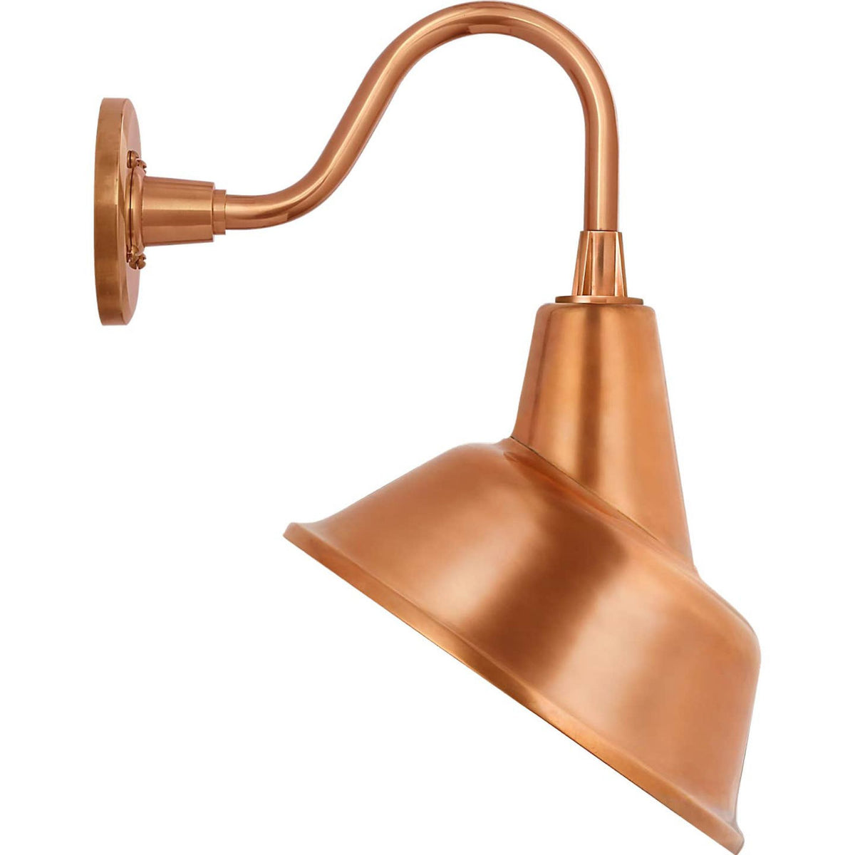 Thomas O'Brien Academy 11" Flynn Barn Light in Soft Copper with 12.5" Soft Copper Tilted Bowers Shade W12.5" x H18.5" x E14"