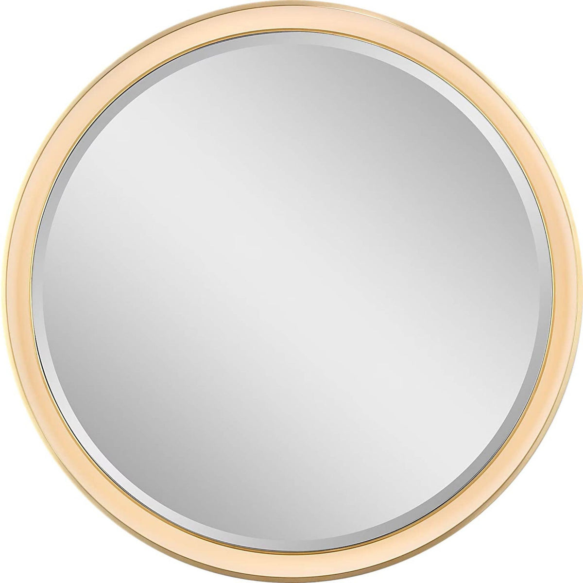 Thomas O'Brien Tricia 30" Illuminated Round Mirror in Hand-Rubbed Antique Brass W30" x H30" x E3"