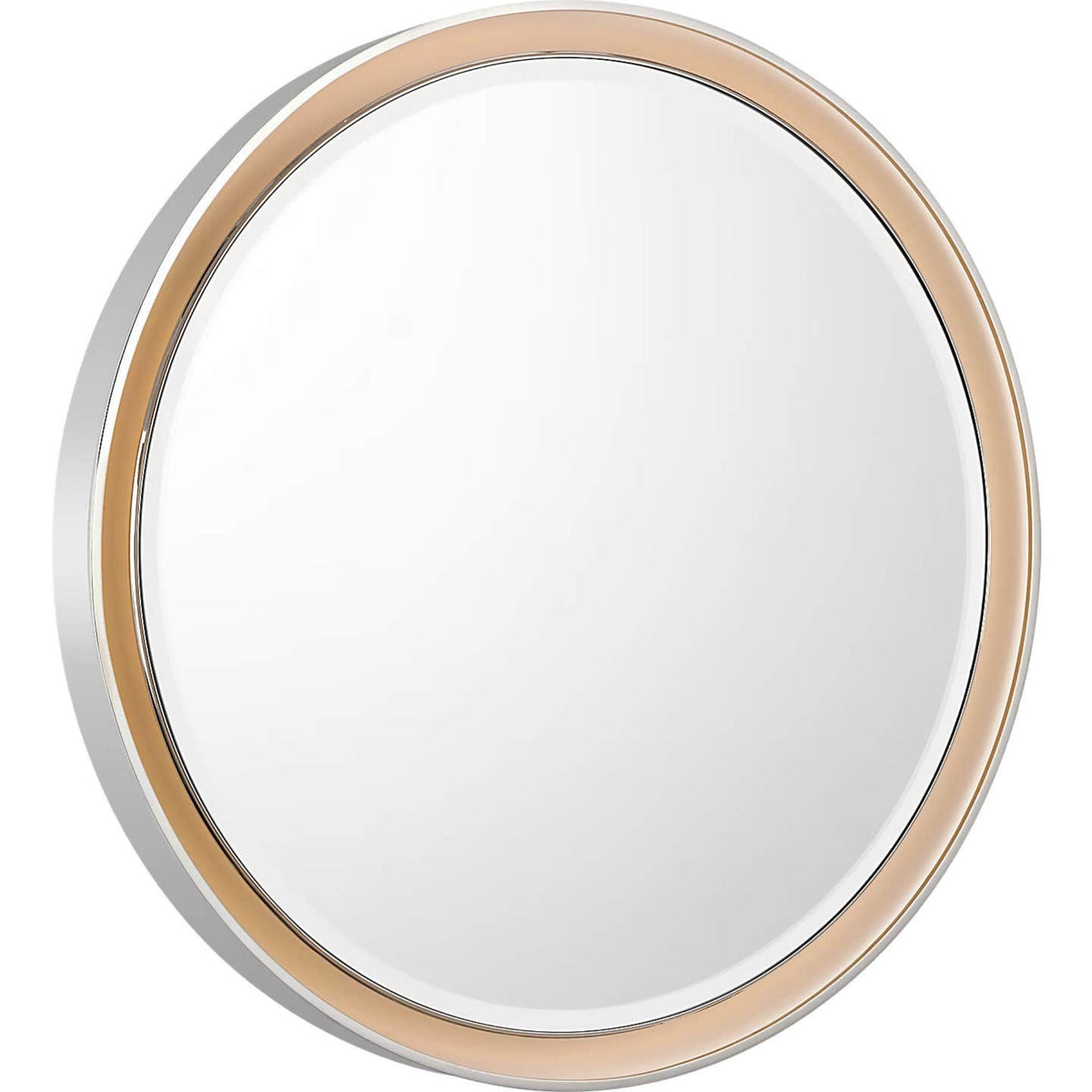 Thomas O'Brien Tricia 30" Illuminated Round Mirror in Polished Nickel W30" x H30" x E3"