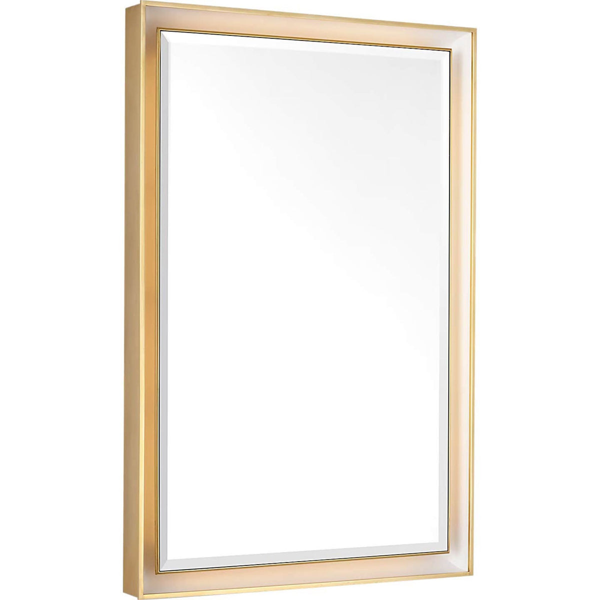 Thomas O'Brien Tricia 24" Illuminated Rectangular Mirror in Hand-Rubbed Antique Brass W24" x H36" x E3"