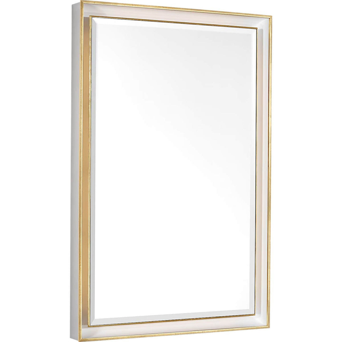 Thomas O'Brien Tricia 24" Illuminated Rectangular Mirror in Polished Nickel and Gild W24" x H36" x E3"