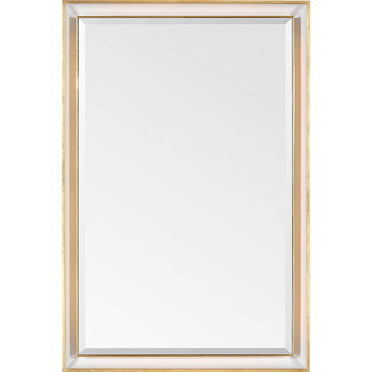 Thomas O'Brien Tricia 24" Illuminated Rectangular Mirror in Polished Nickel and Gild W24" x H36" x E3"