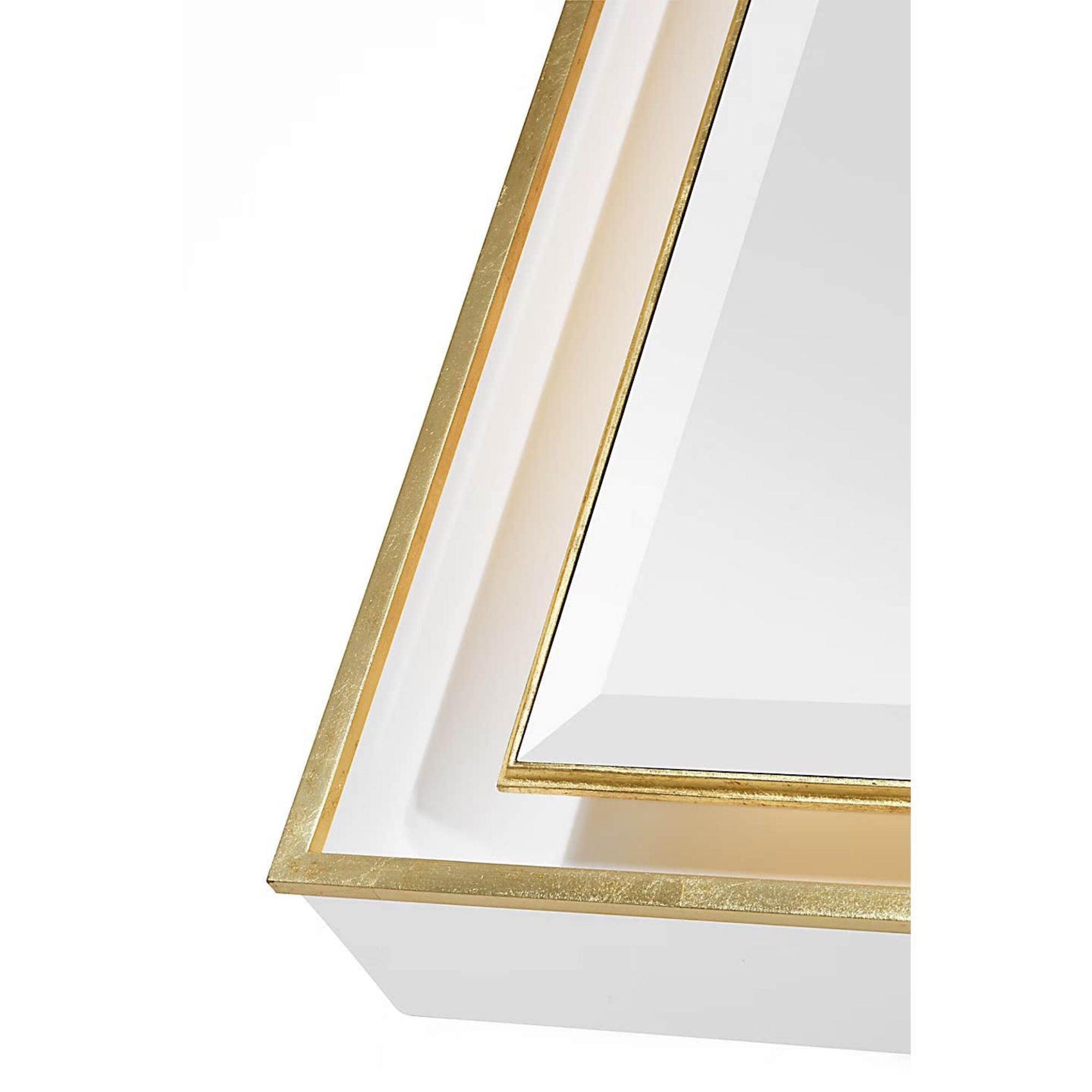 Thomas O'Brien Tricia 24" Illuminated Rectangular Mirror in Matte White and Gild W24" x H36" x E3"