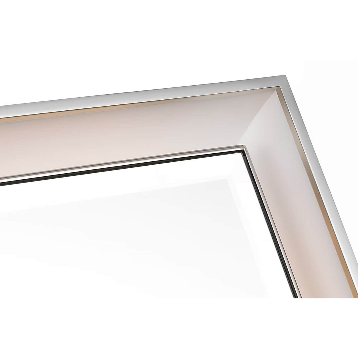 Thomas O'Brien Tricia 24" Illuminated Rectangular Mirror in Matte White and Polished Nickel W24" x H36" x E3"