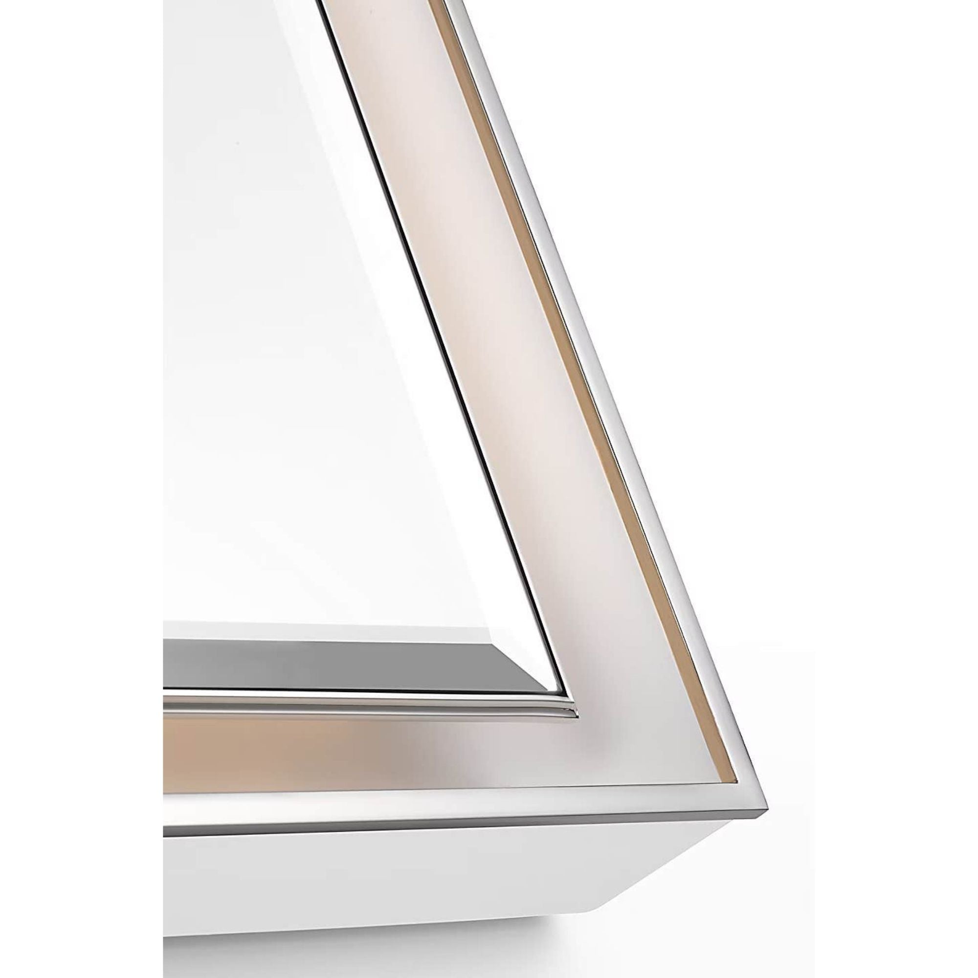 Thomas O'Brien Tricia 24" Illuminated Rectangular Mirror in Matte White and Polished Nickel W24" x H36" x E3"