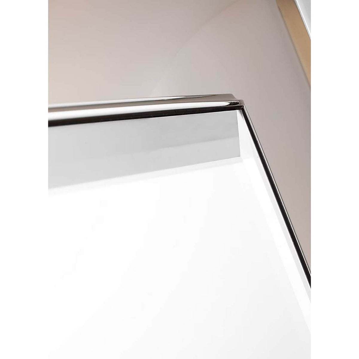 Thomas O'Brien Tricia 24" Illuminated Rectangular Mirror in Matte White and Polished Nickel W24" x H36" x E3"