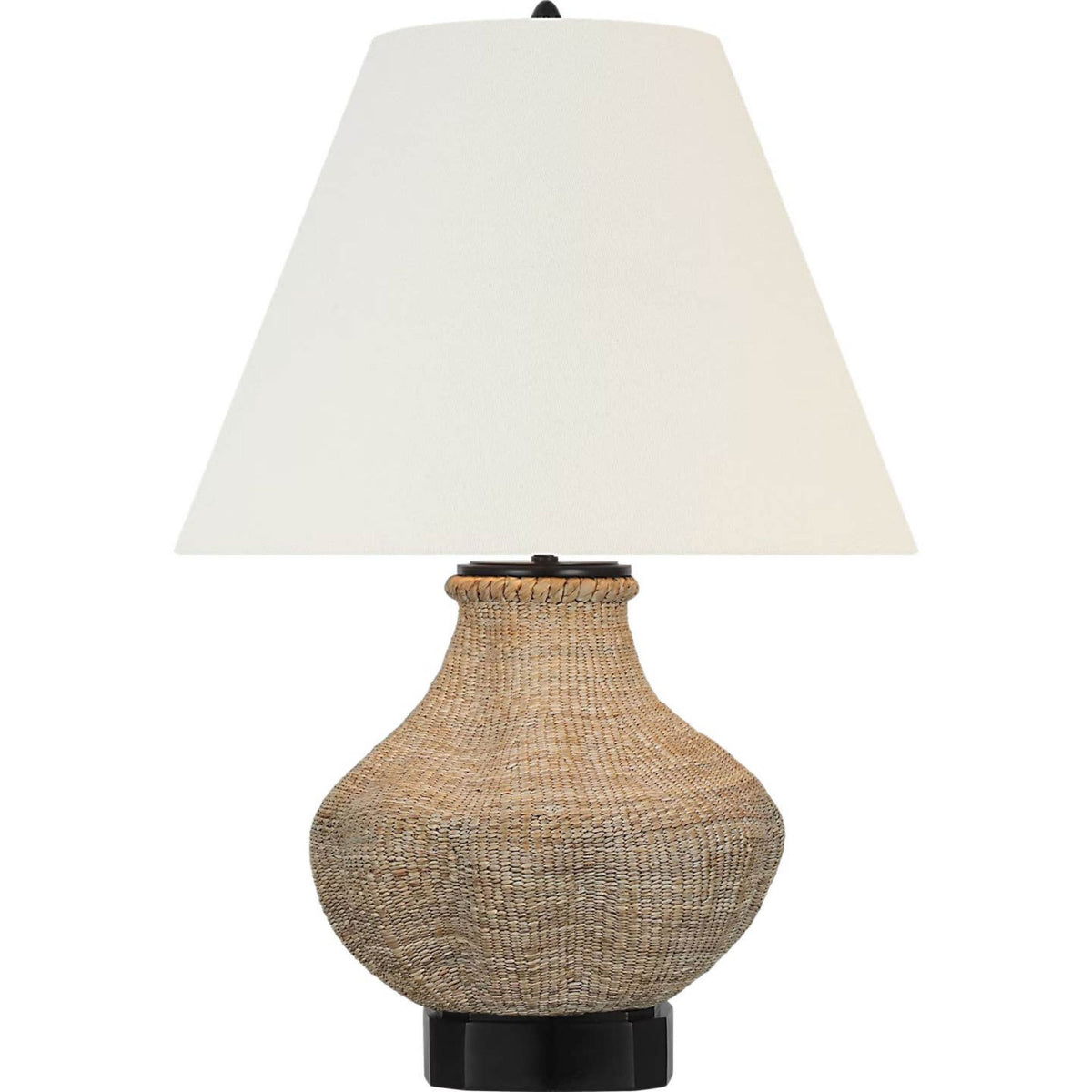 Thomas O'Brien Tahiti 25" Table Lamp in Ash with Linen Shade W17" x H24.75"