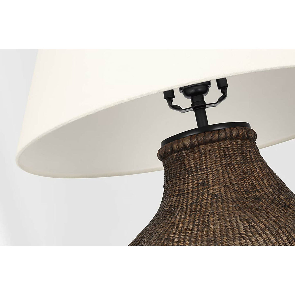 Thomas O'Brien Tahiti 25" Table Lamp in Smoke with Linen Shade W17" x H24.75"