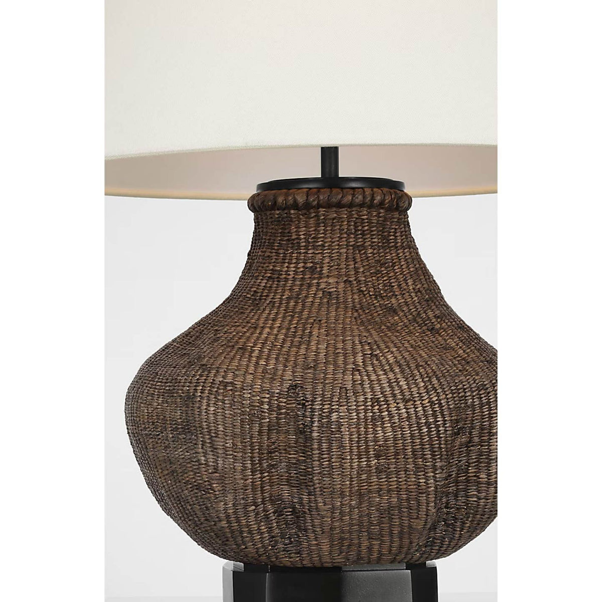 Thomas O'Brien Tahiti 25" Table Lamp in Smoke with Linen Shade W17" x H24.75"