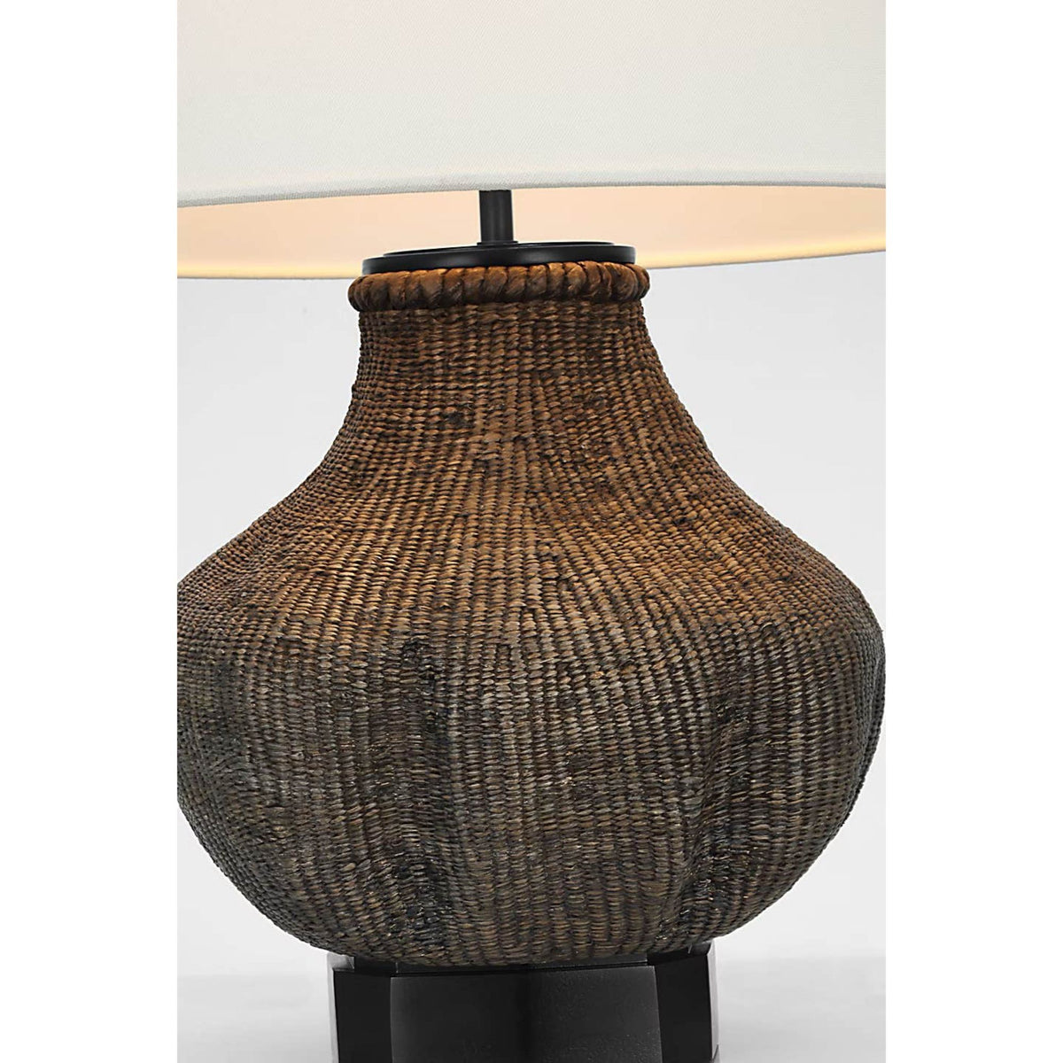 Thomas O'Brien Tahiti 25" Table Lamp in Smoke with Linen Shade W17" x H24.75"