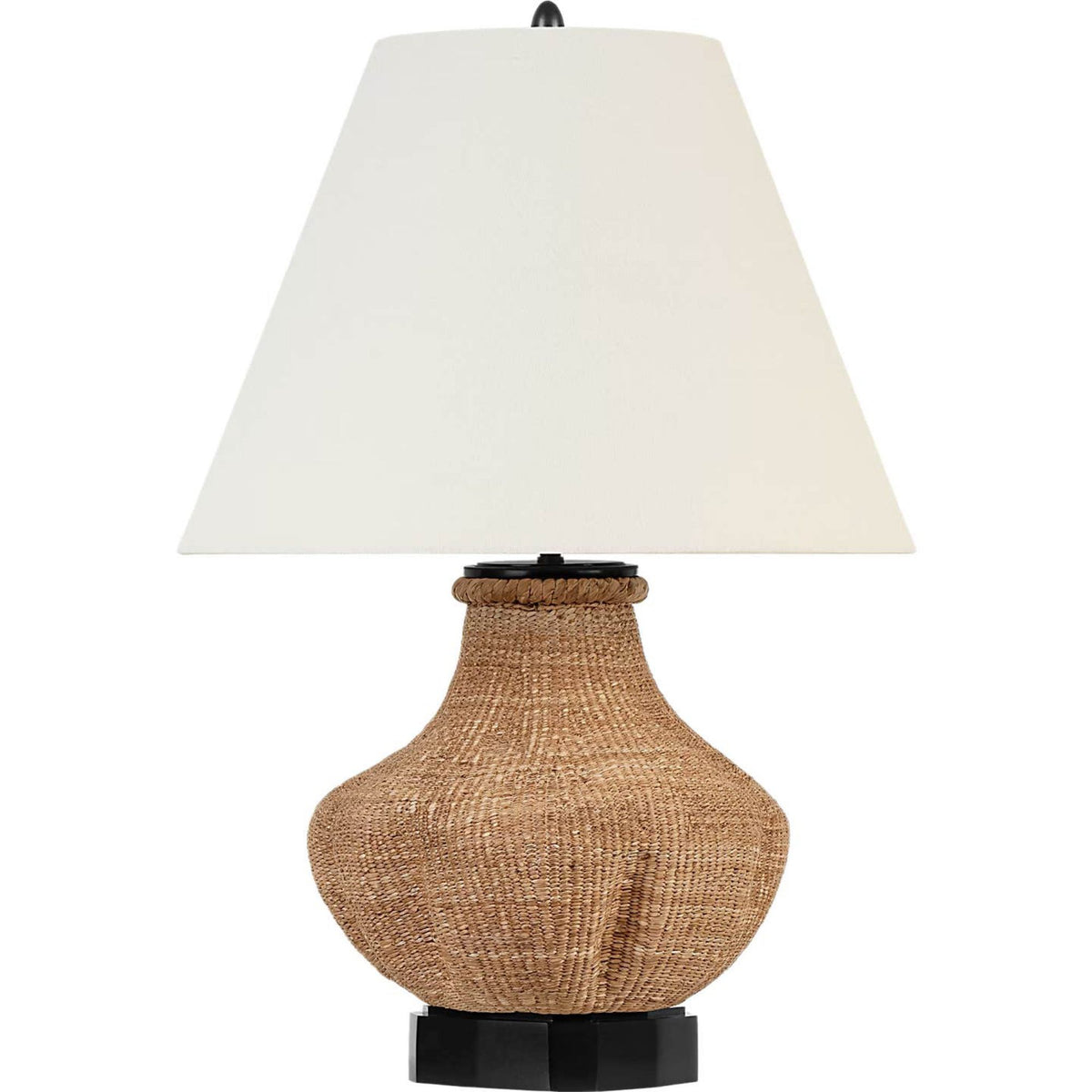 Thomas O'Brien Tahiti 25" Table Lamp in Toast with Linen Shade W17" x H24.75"