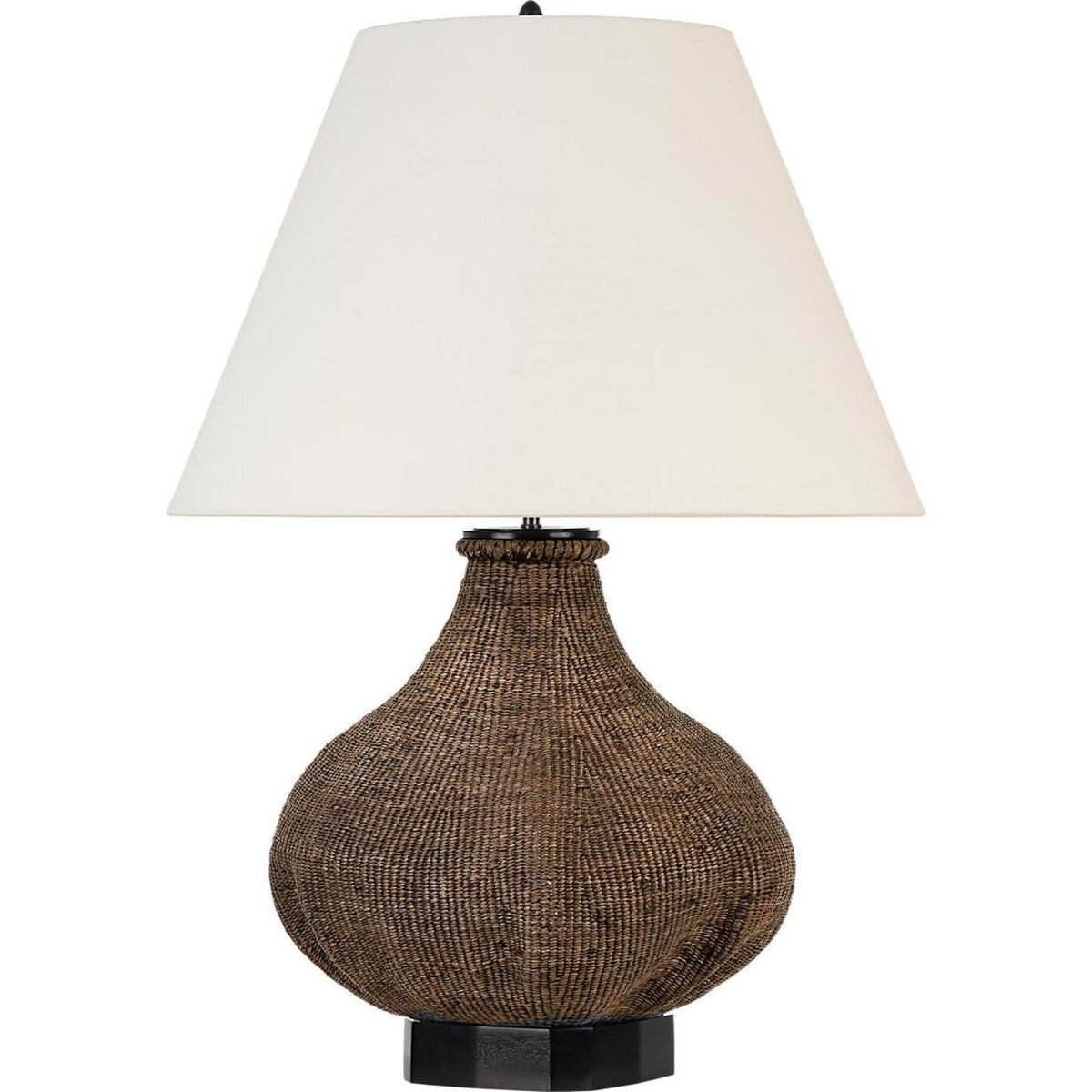 Thomas O'Brien Tahiti 32" Table Lamp in Smoke with Linen Shade W22" x H31.75"