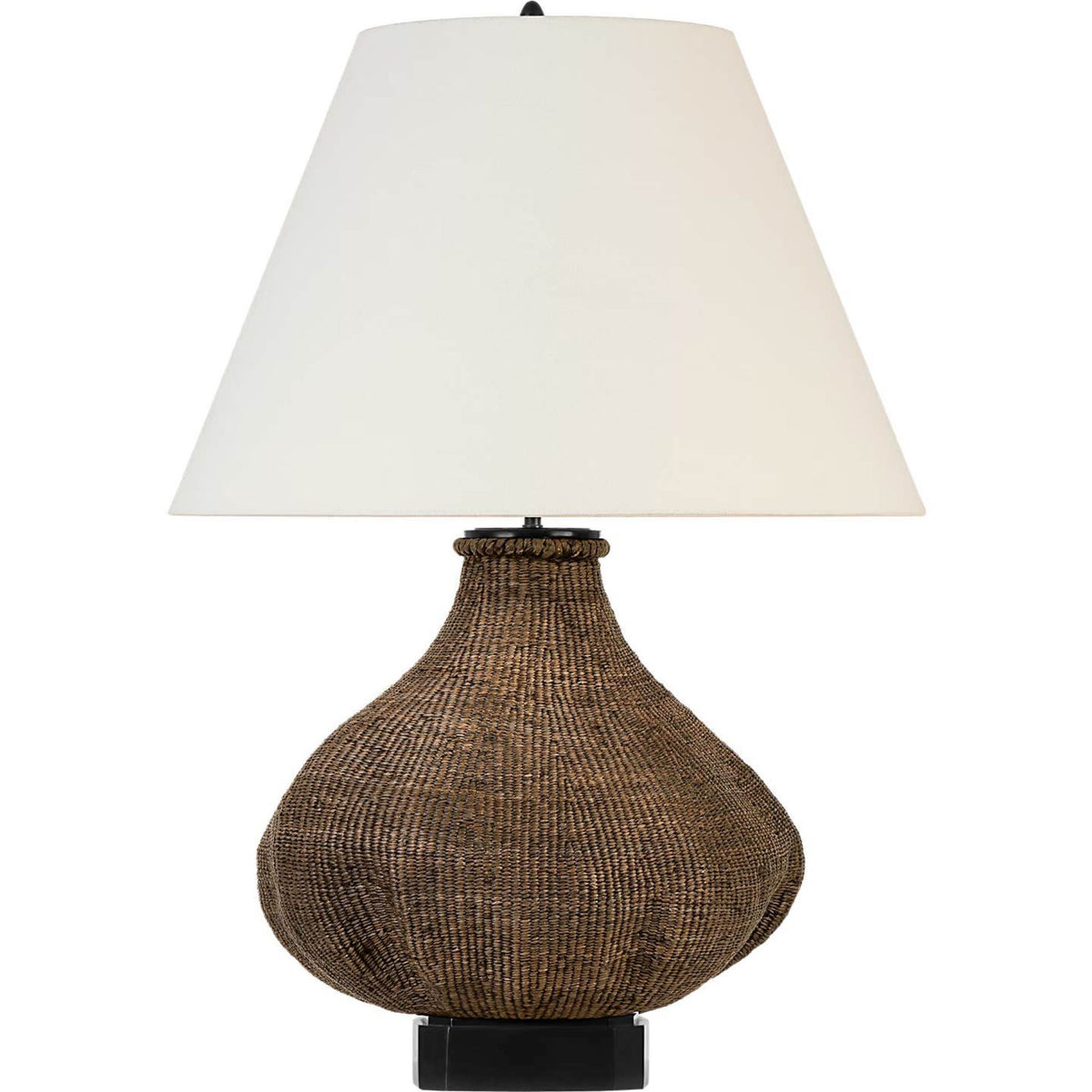 Thomas O'Brien Tahiti 32" Table Lamp in Smoke with Linen Shade W22" x H31.75"