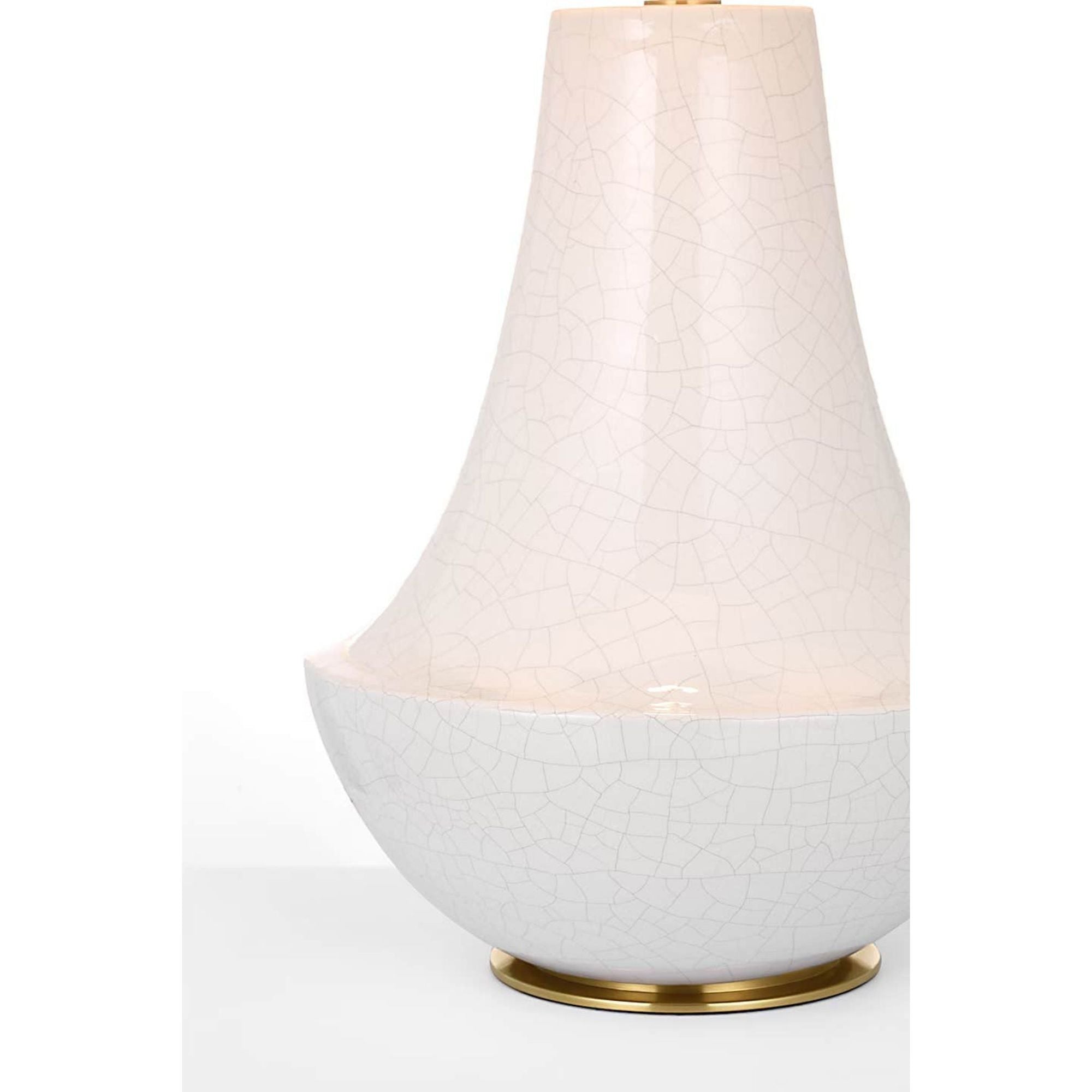 Thomas O'Brien Kefi 25" Table Lamp in Crackled Ivory with Linen Shade W16" x H25.25"