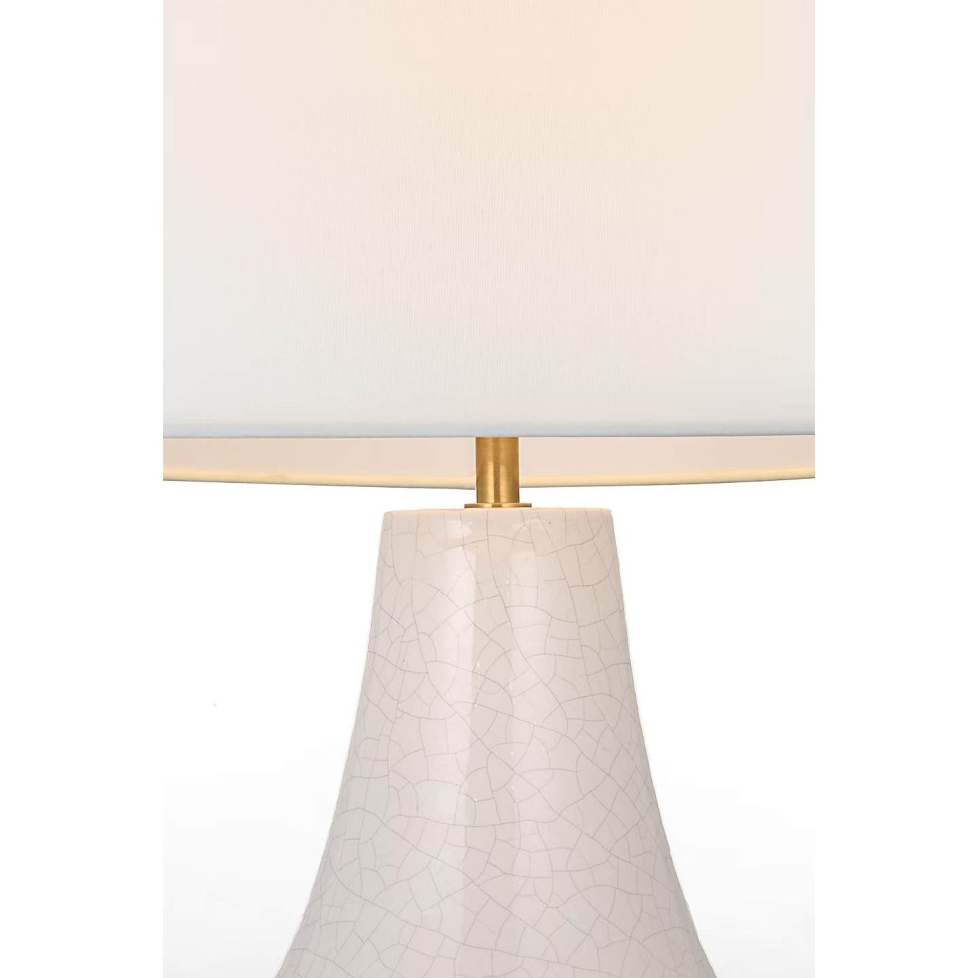 Thomas O'Brien Kefi 25" Table Lamp in Crackled Ivory with Linen Shade W16" x H25.25"