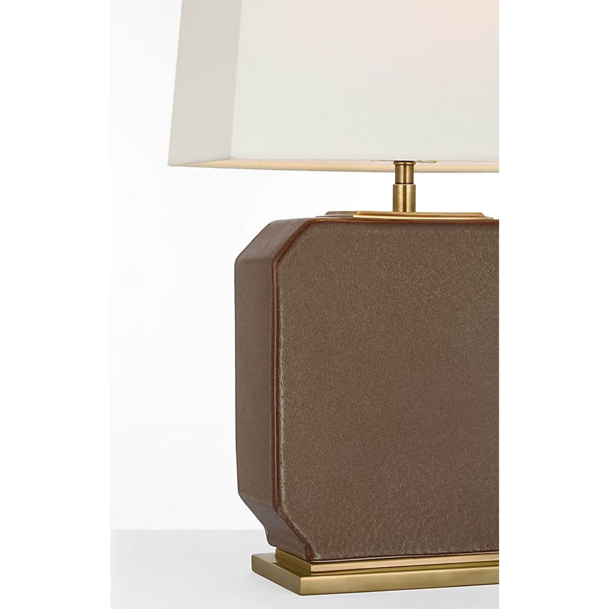 Thomas O'Brien Monique 20" Table Lamp in Positano Sand with Linen Shade W12" x H19.75"