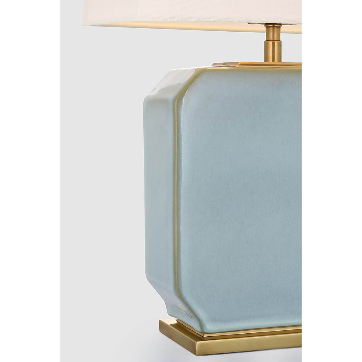 Thomas O'Brien Monique 20" Table Lamp in Silk Blue with Linen Shade W12" x H19.75"