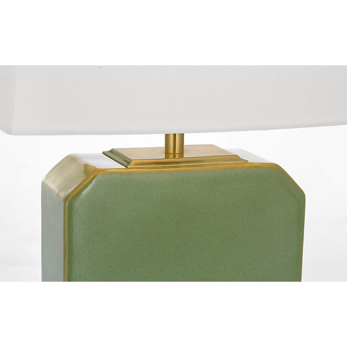 Thomas O'Brien Monique 20" Table Lamp in Silk Green with Linen Shade W12" x H19.75"
