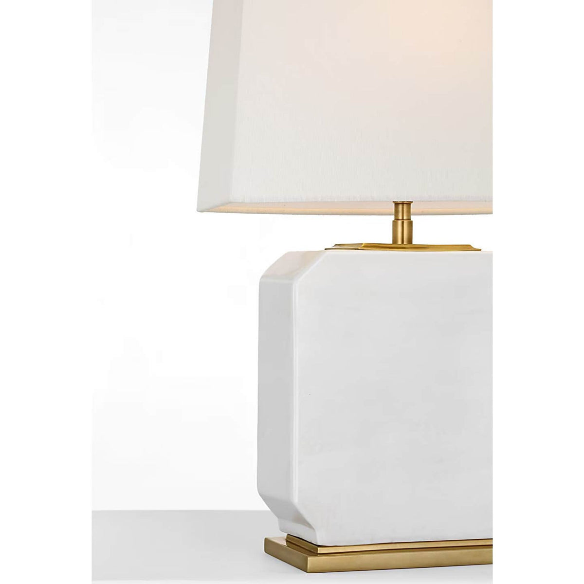 Thomas O'Brien Monique 20" Table Lamp in Venetian White with Linen Shade W12" x H19.75"