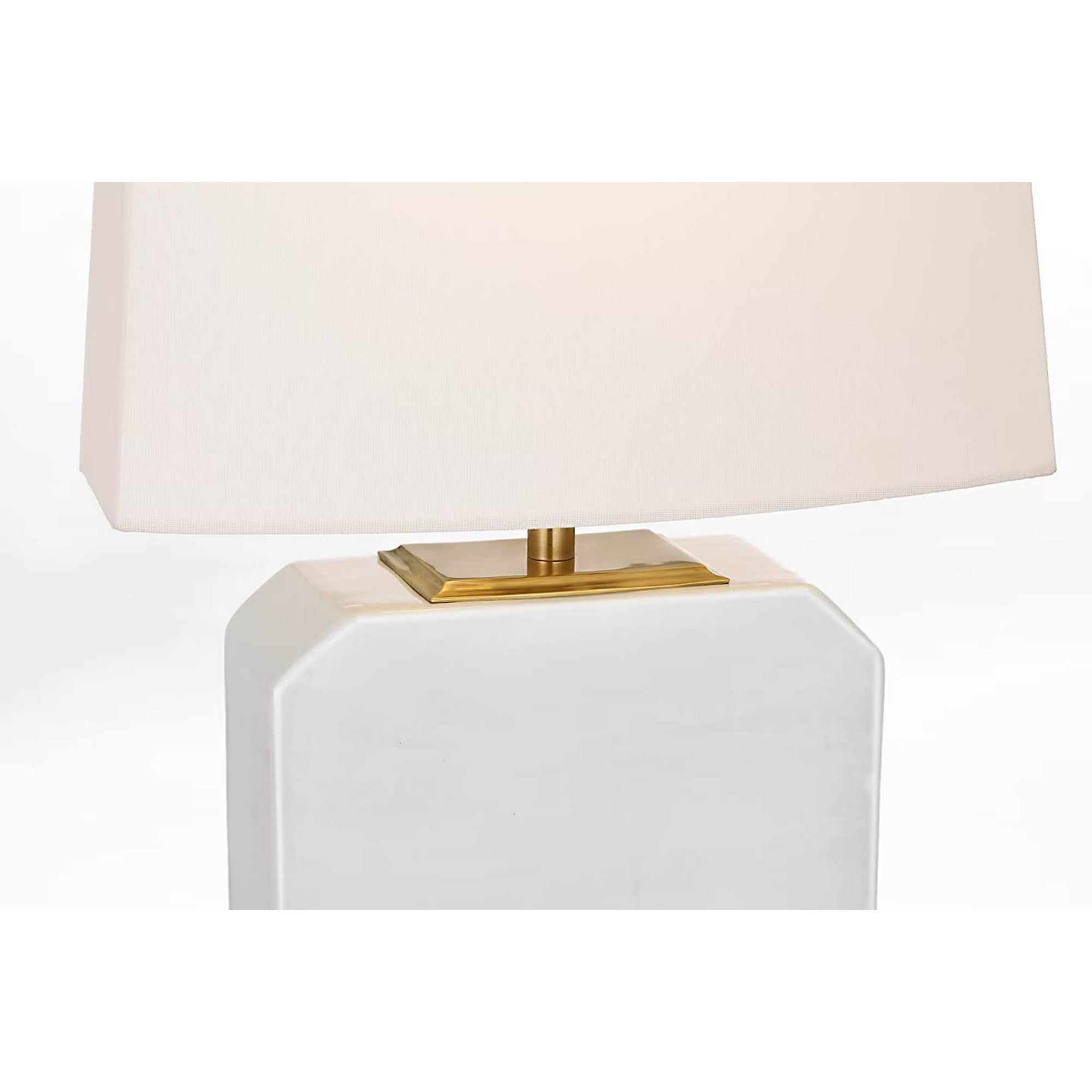 Thomas O'Brien Monique 20" Table Lamp in Venetian White with Linen Shade W12" x H19.75"