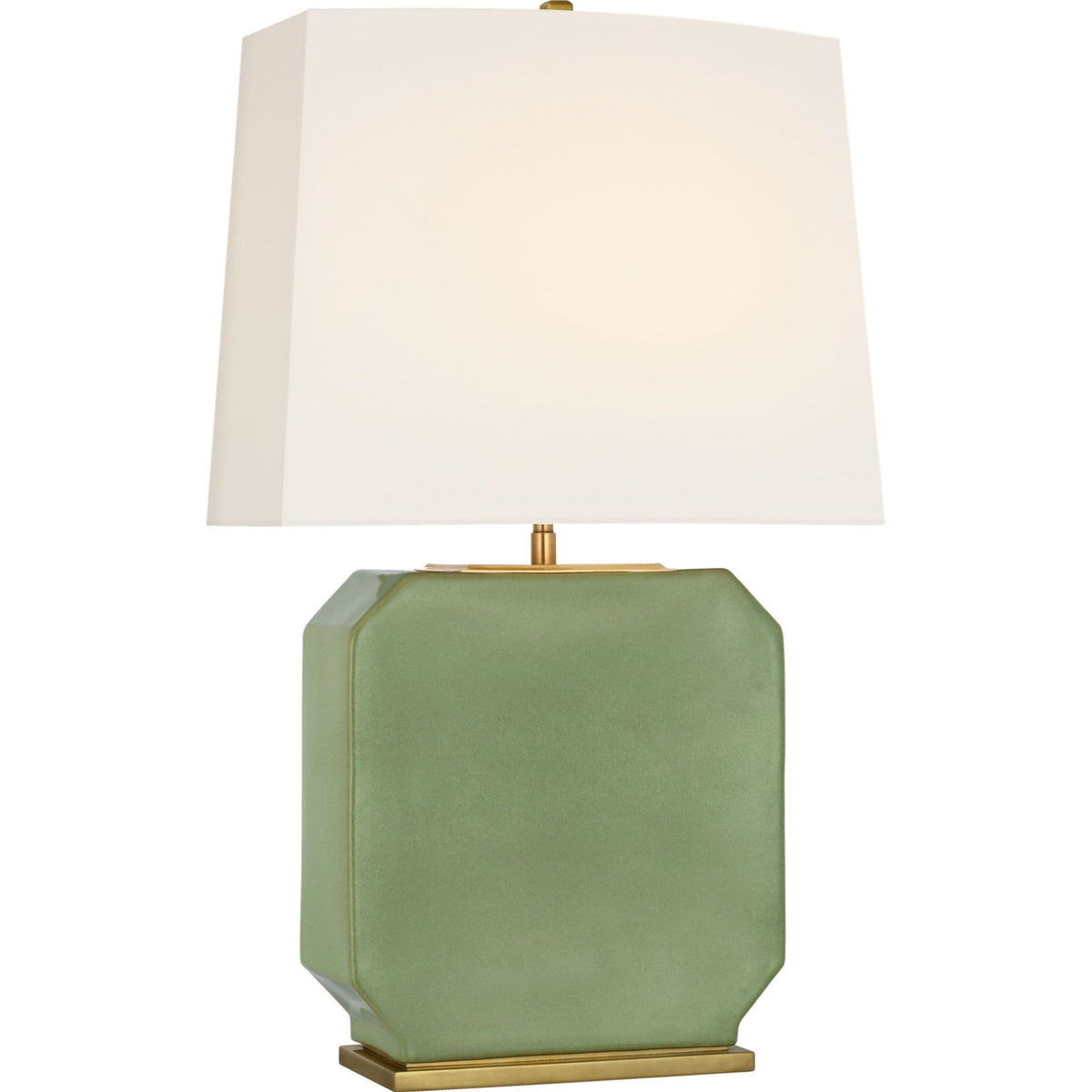 Thomas O'Brien Monique 26" Table Lamp in Silk Green with Linen Shade W15.5" x H25.75"