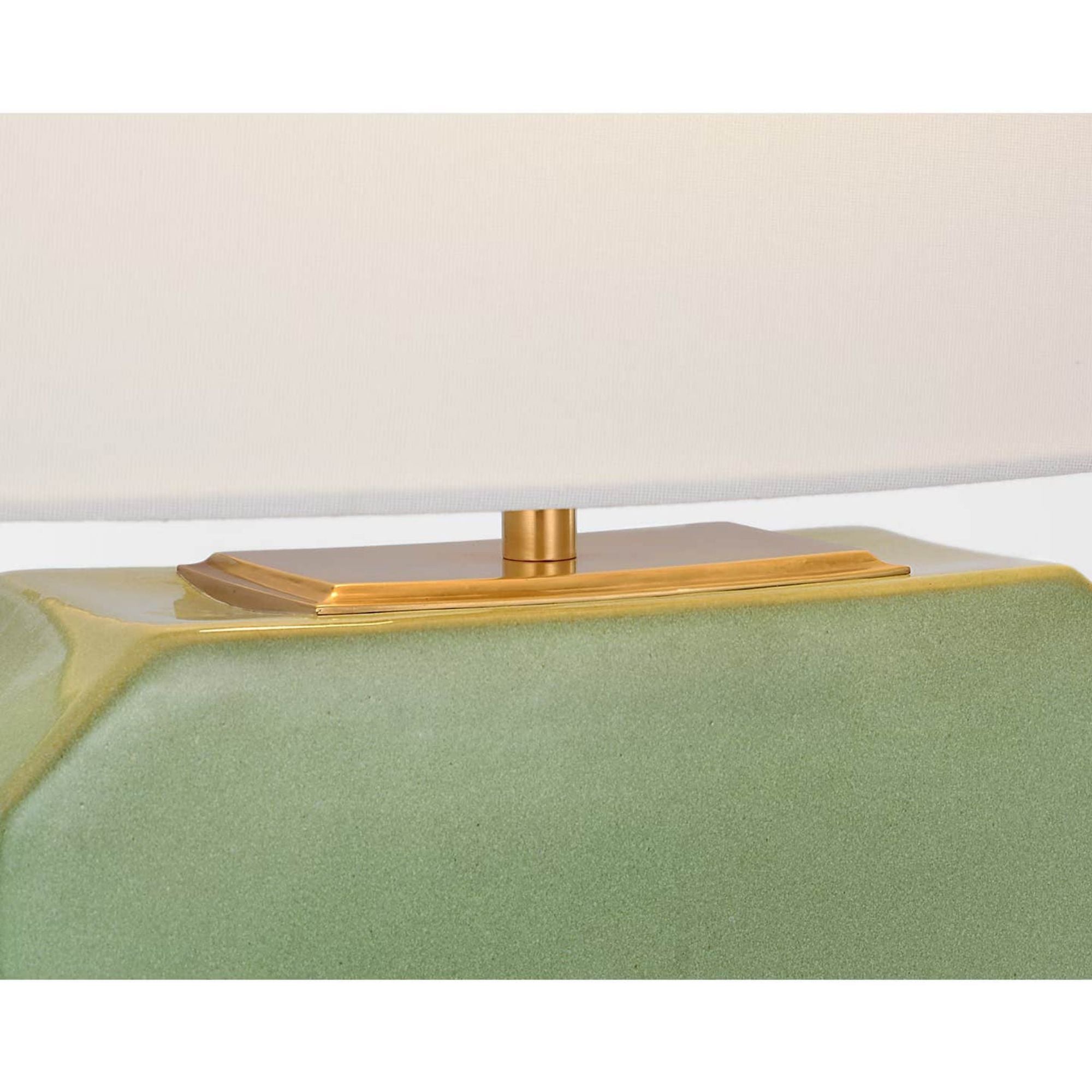 Thomas O'Brien Monique 26" Table Lamp in Silk Green with Linen Shade W15.5" x H25.75"