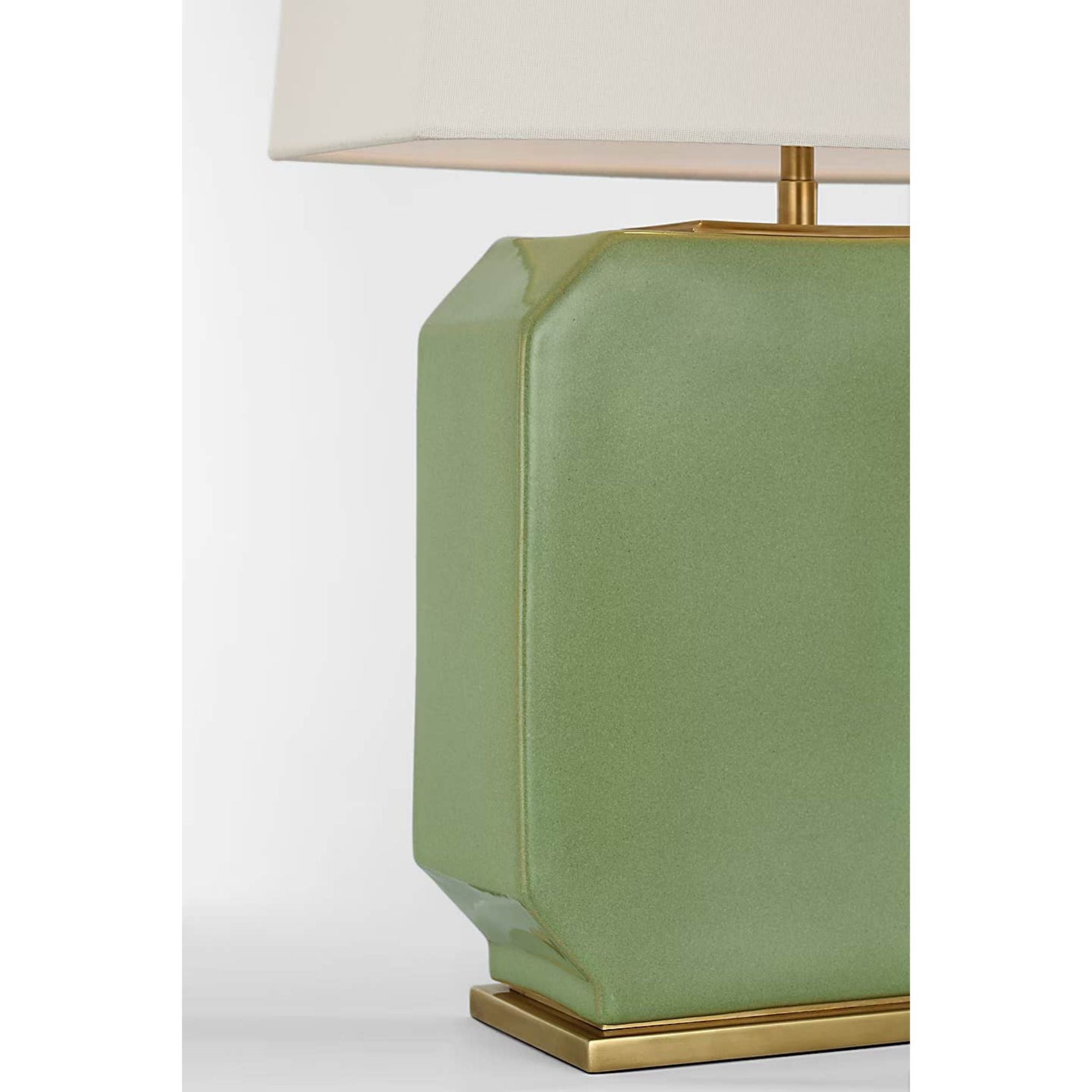 Thomas O'Brien Monique 26" Table Lamp in Silk Green with Linen Shade W15.5" x H25.75"