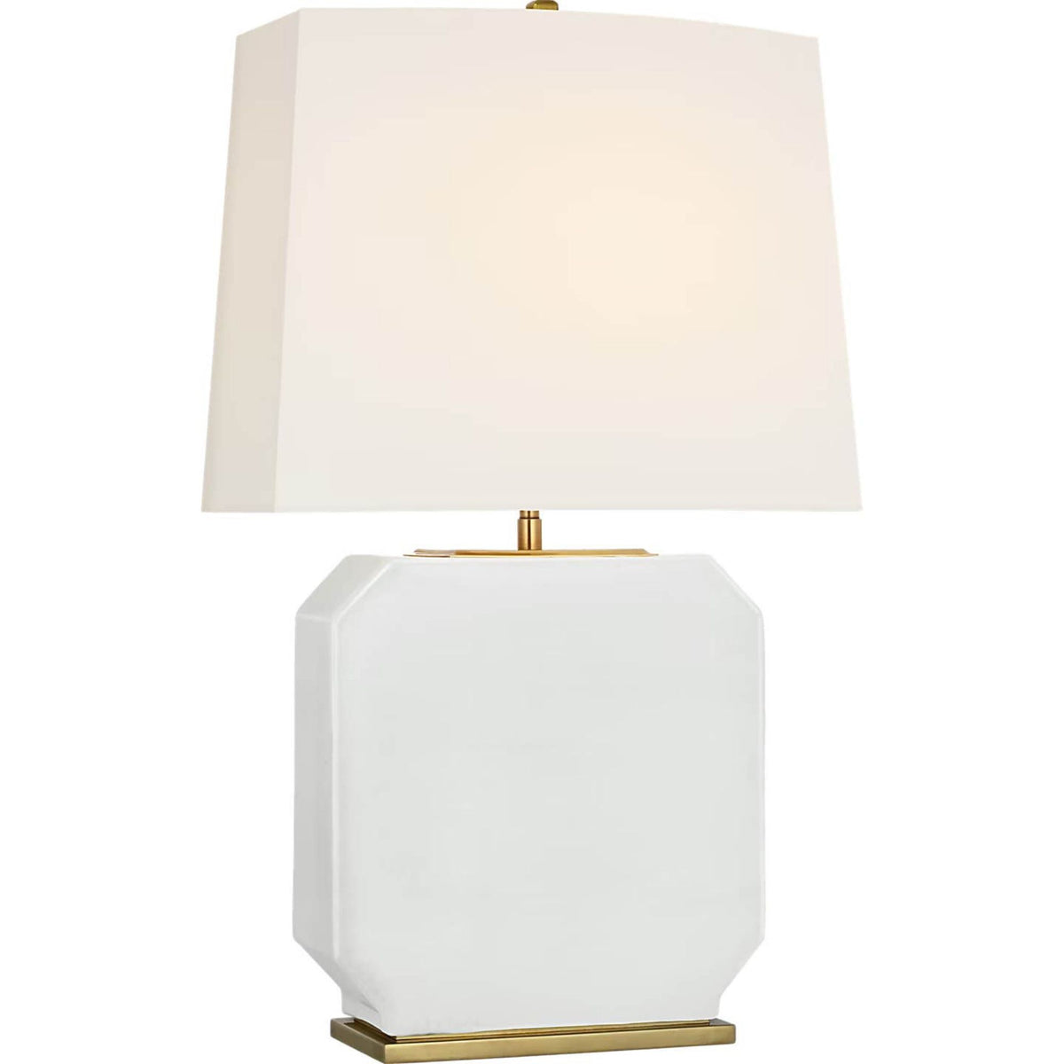 Thomas O'Brien Monique 25" Table Lamp in Venetian White with Linen Shade W15.5" x H25.75"