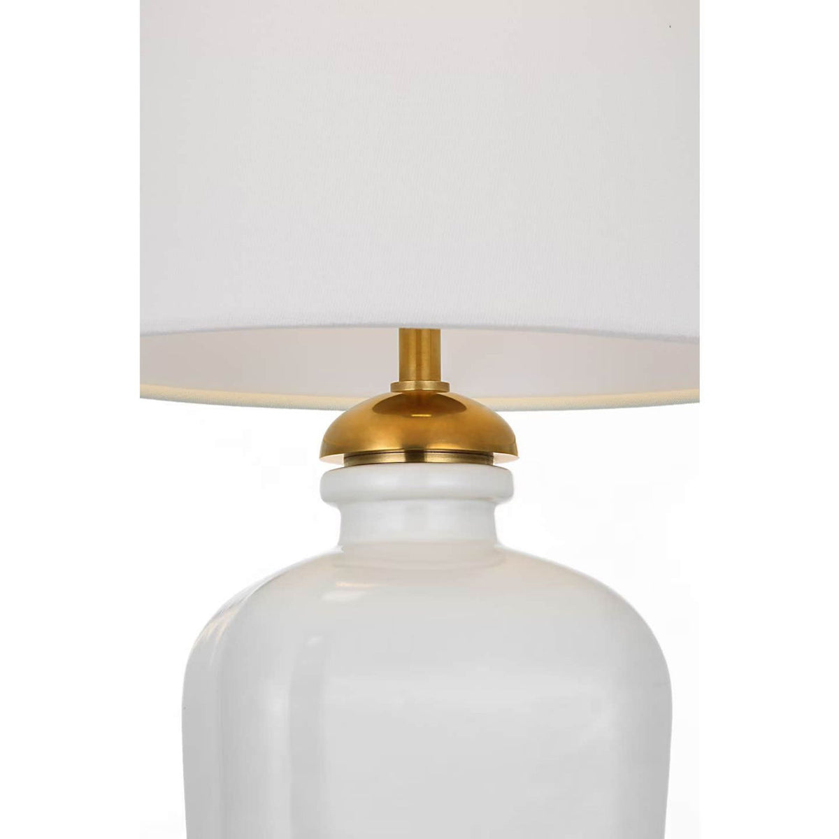 Thomas O'Brien Josy 17" Cordless Table Lamp in Venetian White with Linen Shade W9.5" x H17"
