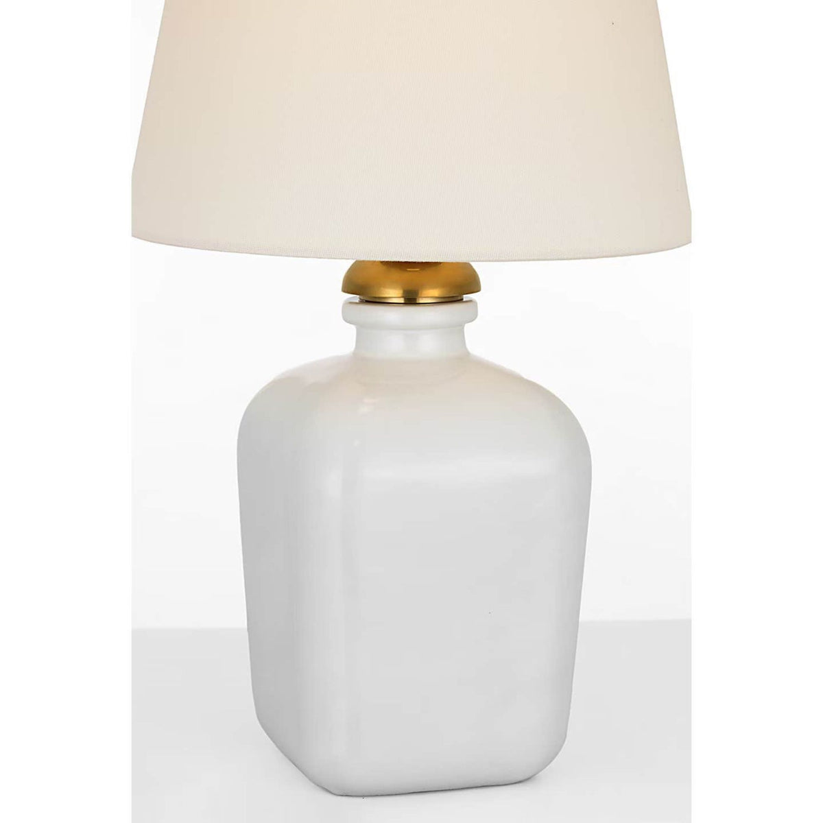 Thomas O'Brien Josy 17" Cordless Table Lamp in Venetian White with Linen Shade W9.5" x H17"