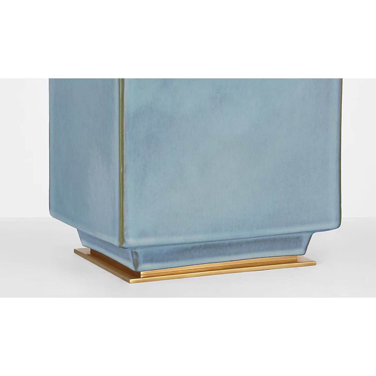 Thomas O'Brien Meurice 27" Table Lamp in Silk Blue with Linen Shade W17" x H26.75"