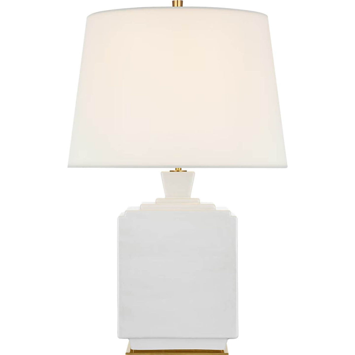 Thomas O'Brien Meurice 27" Table Lamp in Venetian White with Linen Shade W17" x H26.75"