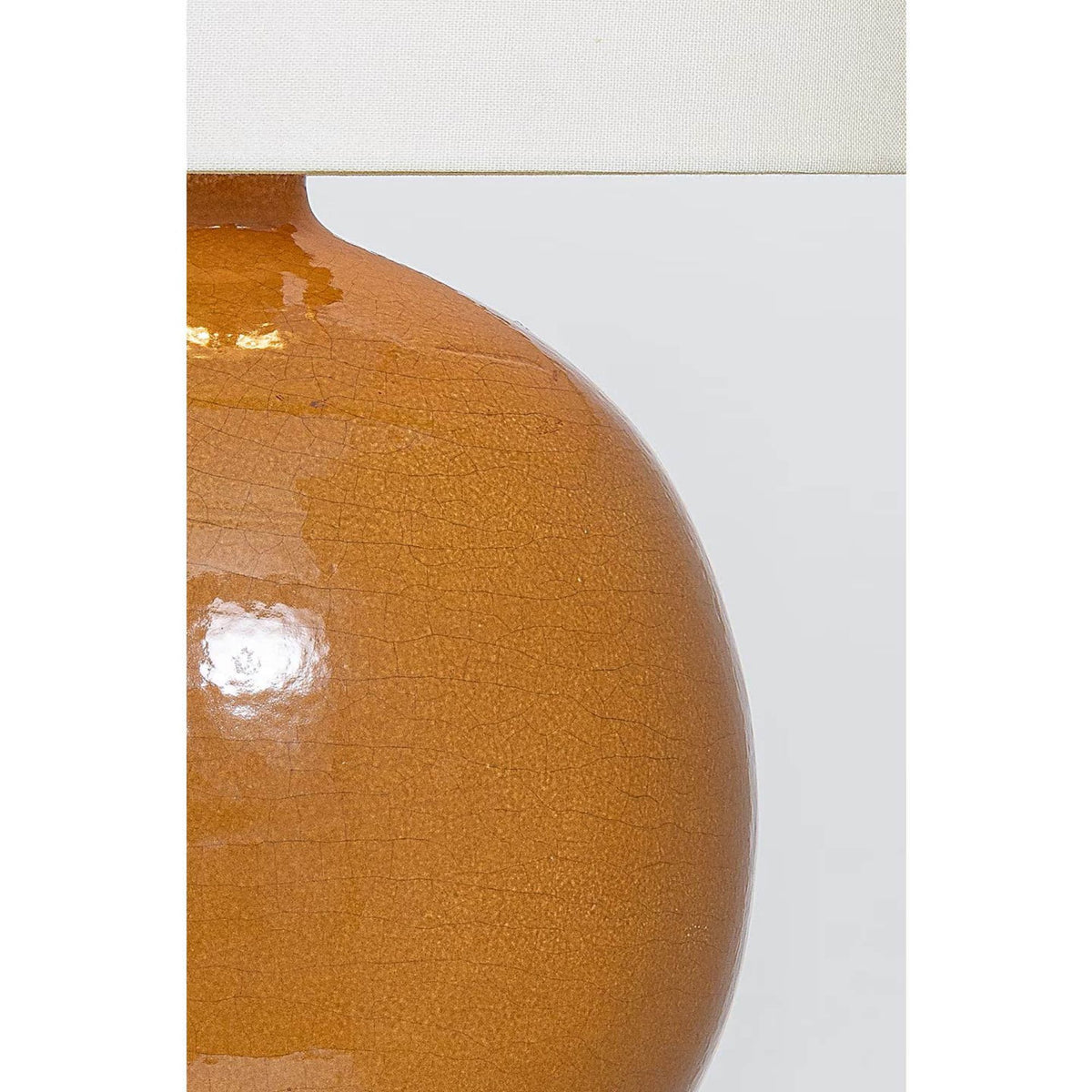 Thomas O'Brien Sao Paulo 21" Table Lamp in Crackled Sienna with Linen Shade W13" x H21.25"