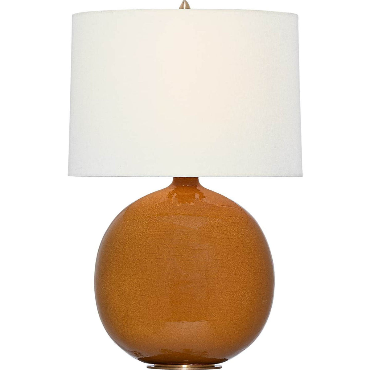 Thomas O'Brien Sao Paulo 29" Table Lamp in Crackled Sienna with Linen Shade W17.5" x H29.25"