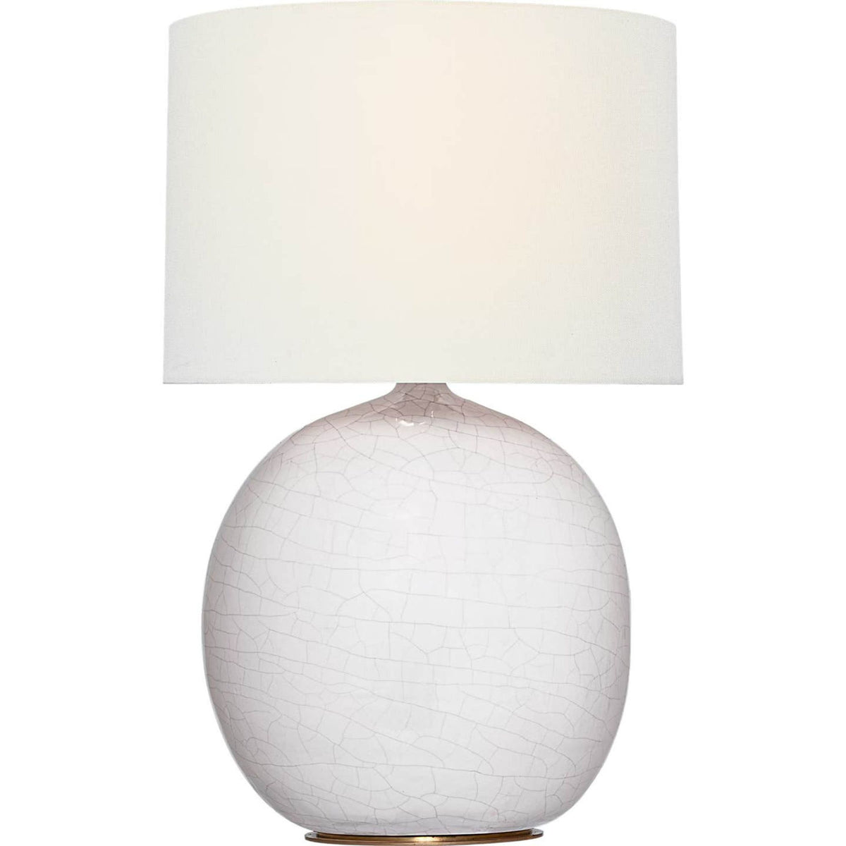 Thomas O'Brien Sao Paulo 29" Table Lamp in Crackled Ivory with Linen Shade W17.5" x H29.25"