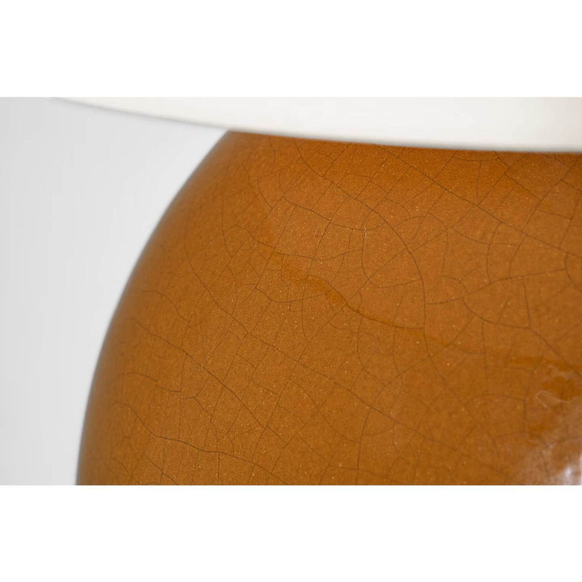 Thomas O'Brien Sao Paulo 29" Table Lamp in Crackled Sienna with Linen Shade W17.5" x H29.25"