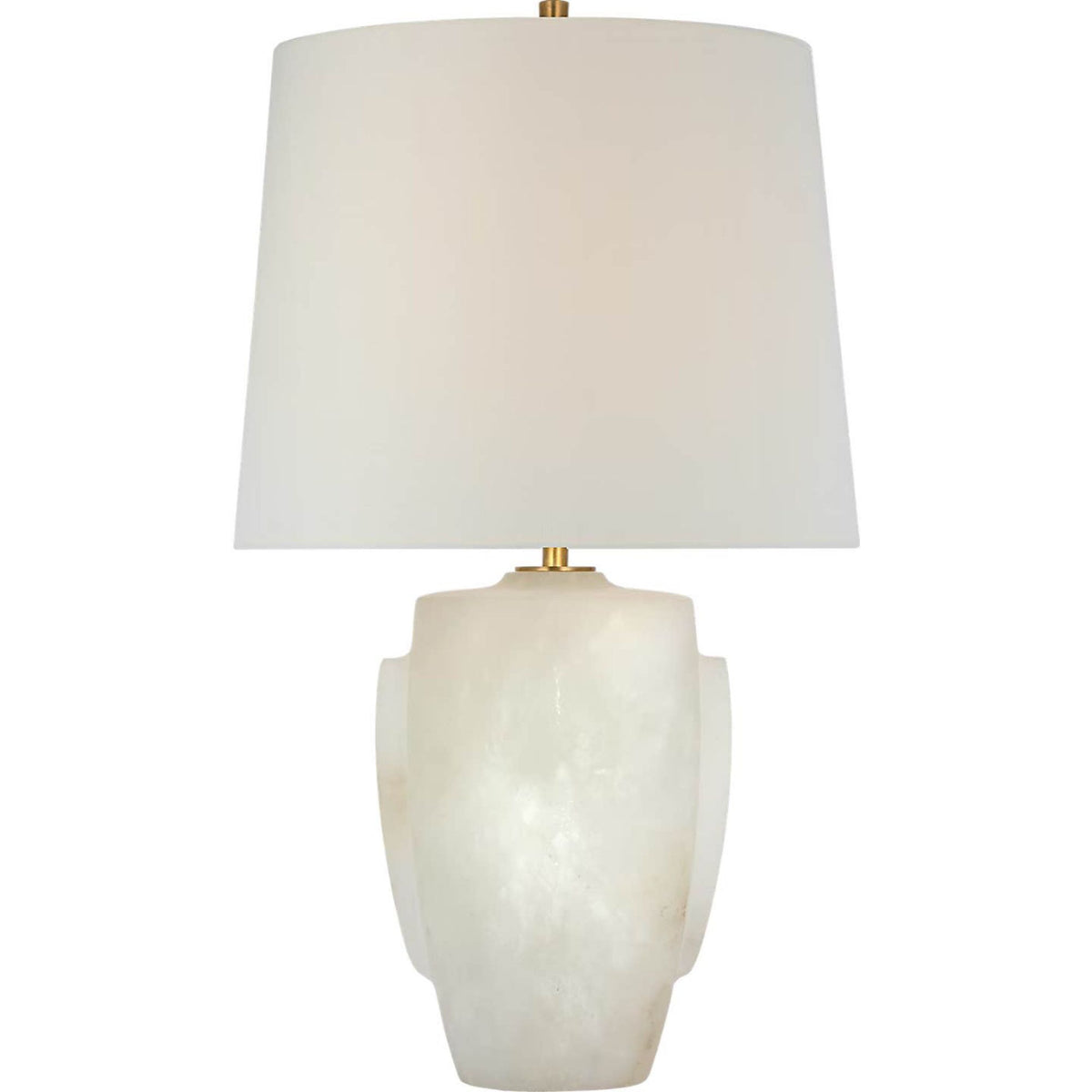 Thomas O'Brien Anfai Medium Table Lamp in Alabaster with Linen Shade W15" x H26"
