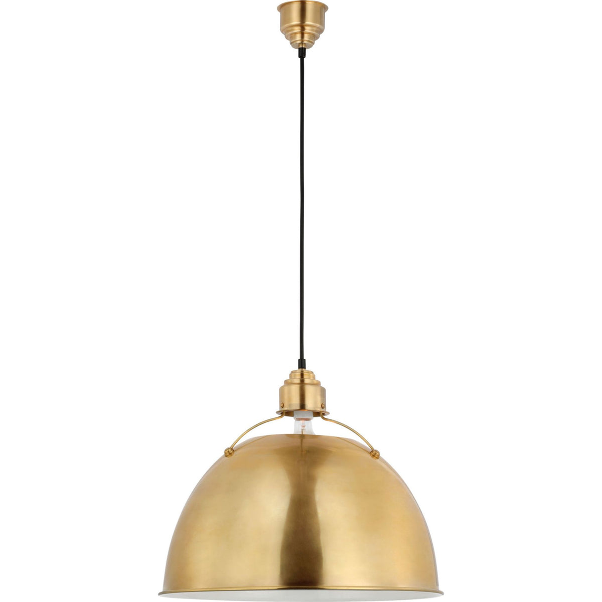Thomas O'Brien Eugene Large Pendant in Hand-Rubbed Antique Brass W21"