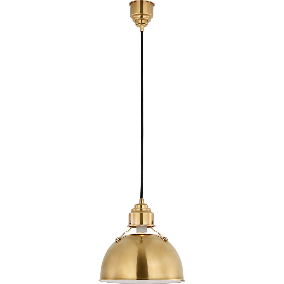 Thomas O'Brien Eugene Small Pendant in Hand-Rubbed Antique Brass W12"