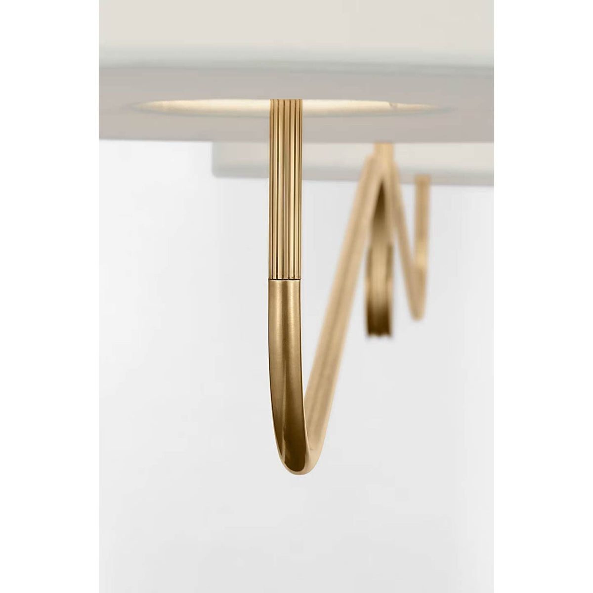 Thomas O'Brien Canto 68" Linear Chandelier in Hand-Rubbed Antique Brass with Linen Shades W17" x 68"