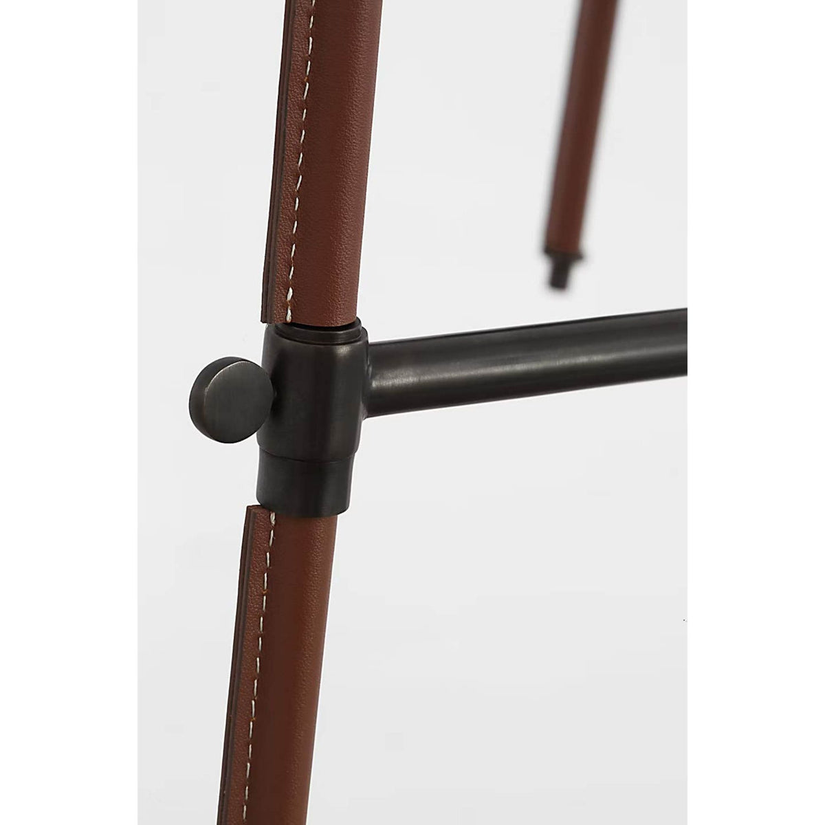 Thomas O'Brien Bryant Large Wrapped Chandelier in Bronze and Saddle Leather with Saddle Leather Shade W36"