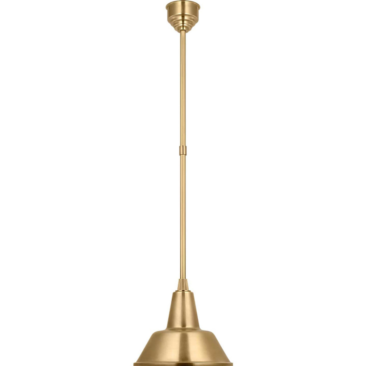 Thomas O'Brien Academy Pendant in Hand-Rubbed Antique Brass with 12.5" Bowers Shade W12.5"