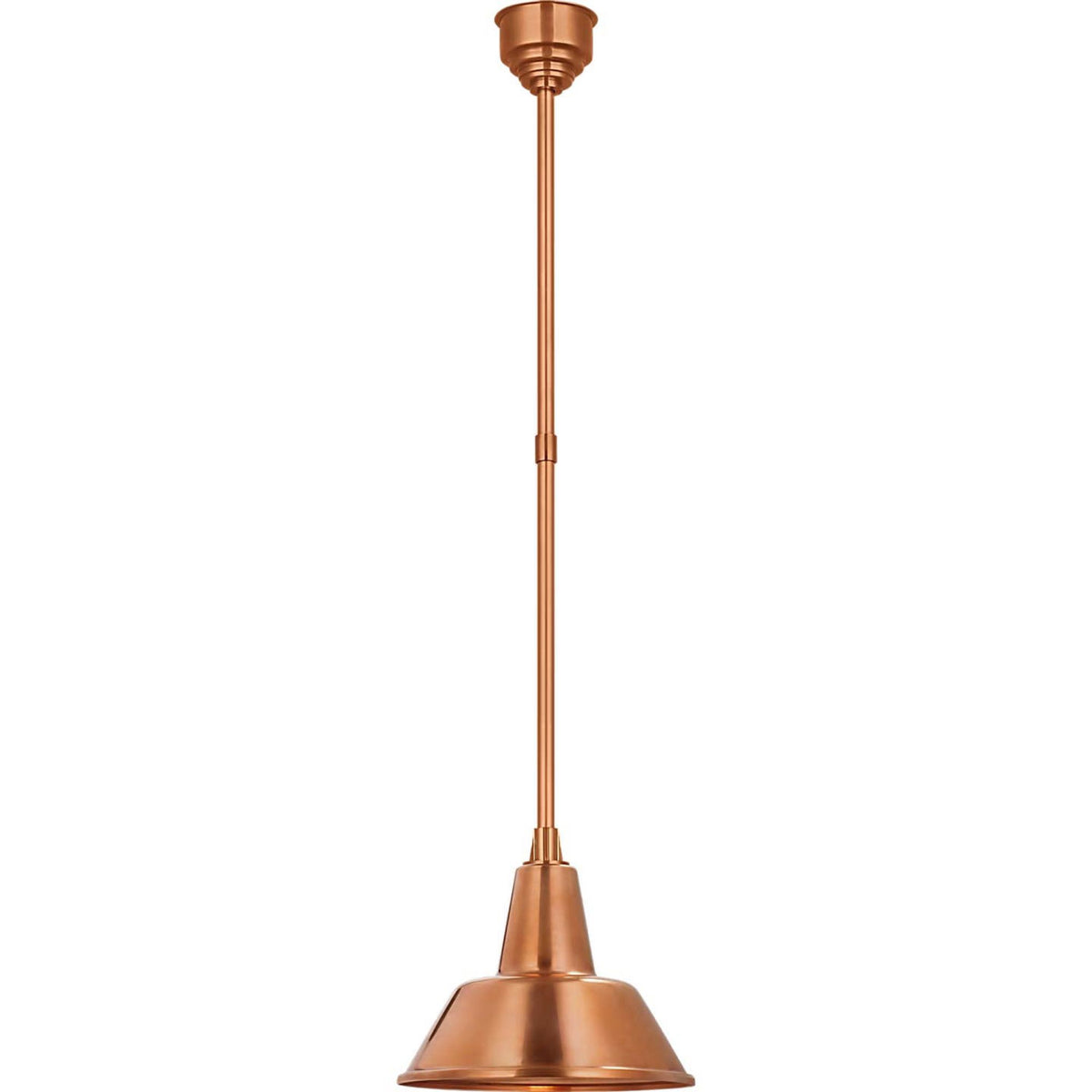 Thomas O'Brien Academy Pendant in Soft Copper with 12.5" Bowers Shade W12.5"