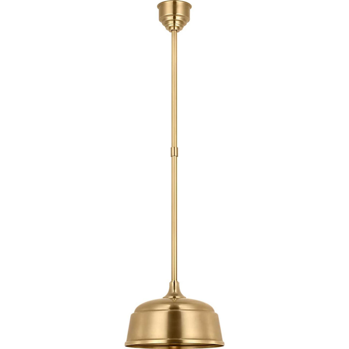 Thomas O'Brien Academy Pendant in Hand-Rubbed Antique Brass with 12.5" Rockhouse Shade W12.5"