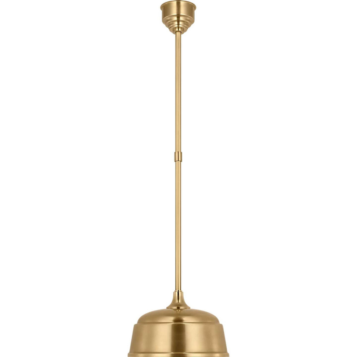 Thomas O'Brien Academy Pendant in Hand-Rubbed Antique Brass with 12.5" Rockhouse Shade W12.5"