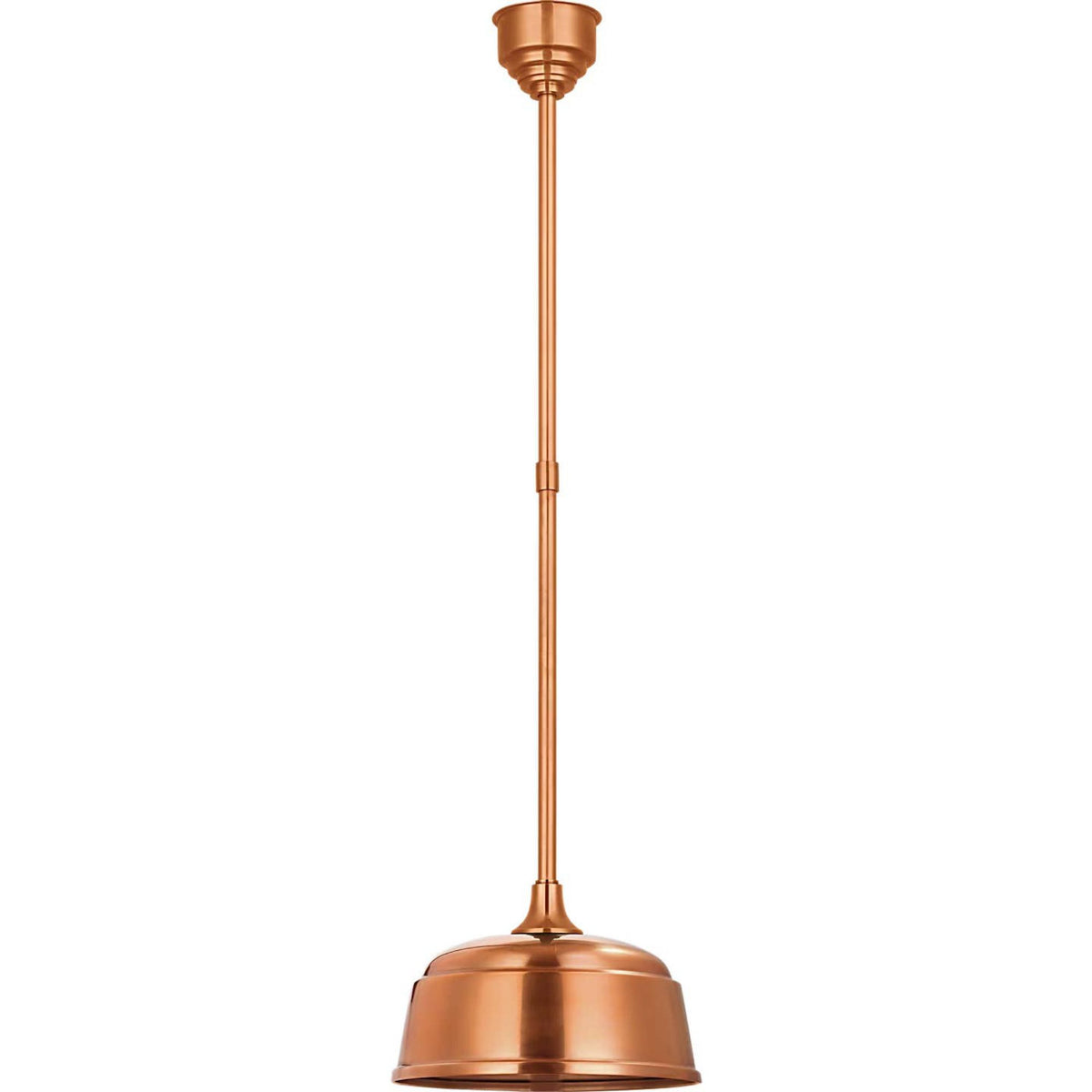 Thomas O'Brien Academy Pendant in Soft Copper with 12.5" Rockhouse Shade W12.5"
