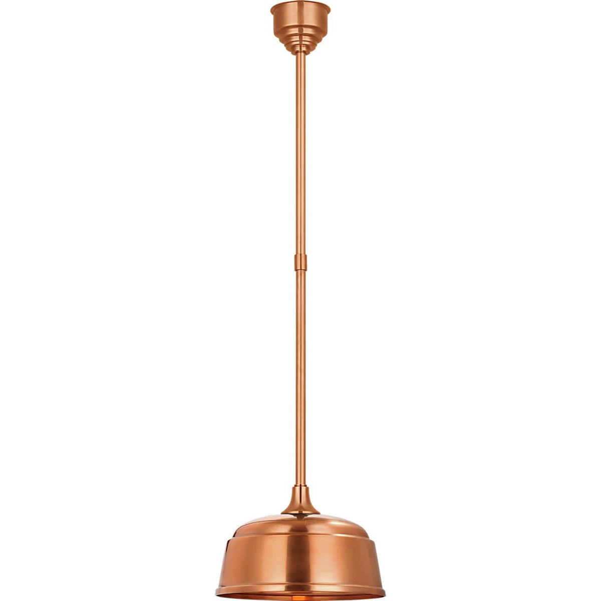 Thomas O'Brien Academy Pendant in Soft Copper with 12.5" Rockhouse Shade W12.5"