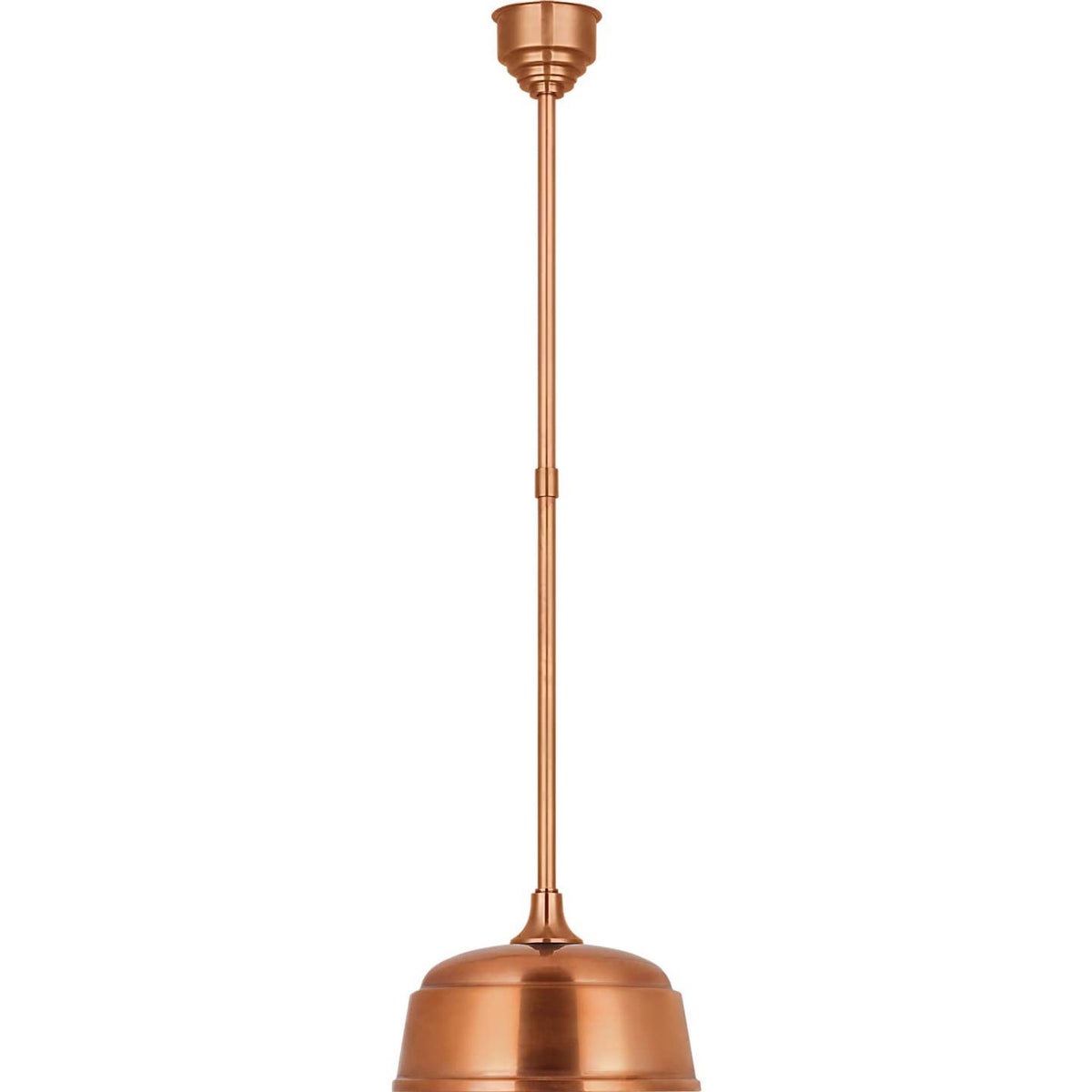 Thomas O'Brien Academy Pendant in Soft Copper with 12.5" Rockhouse Shade W12.5"