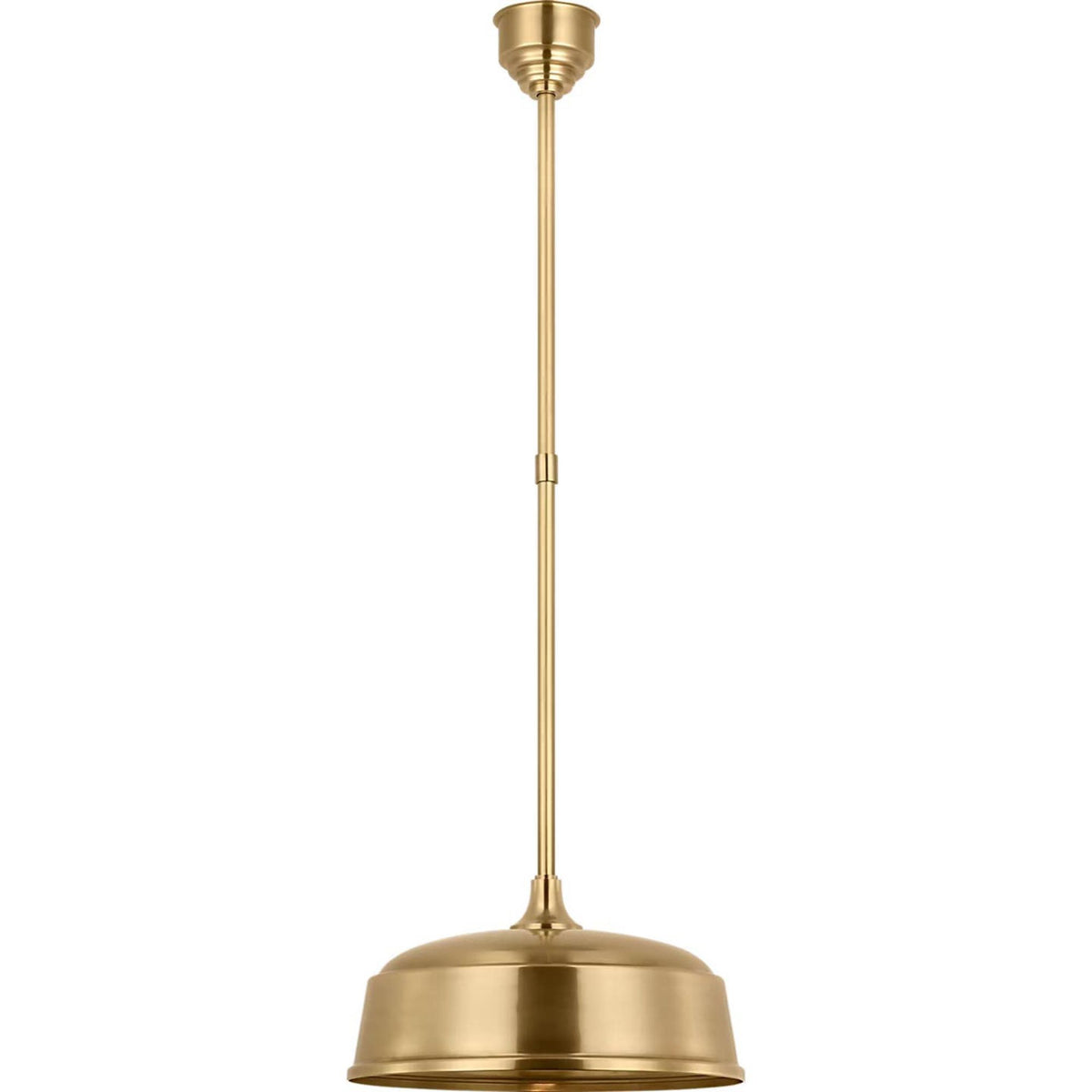 Thomas O'Brien Academy Pendant in Hand-Rubbed Antique Brass with 16" Rockhouse Shade W16"