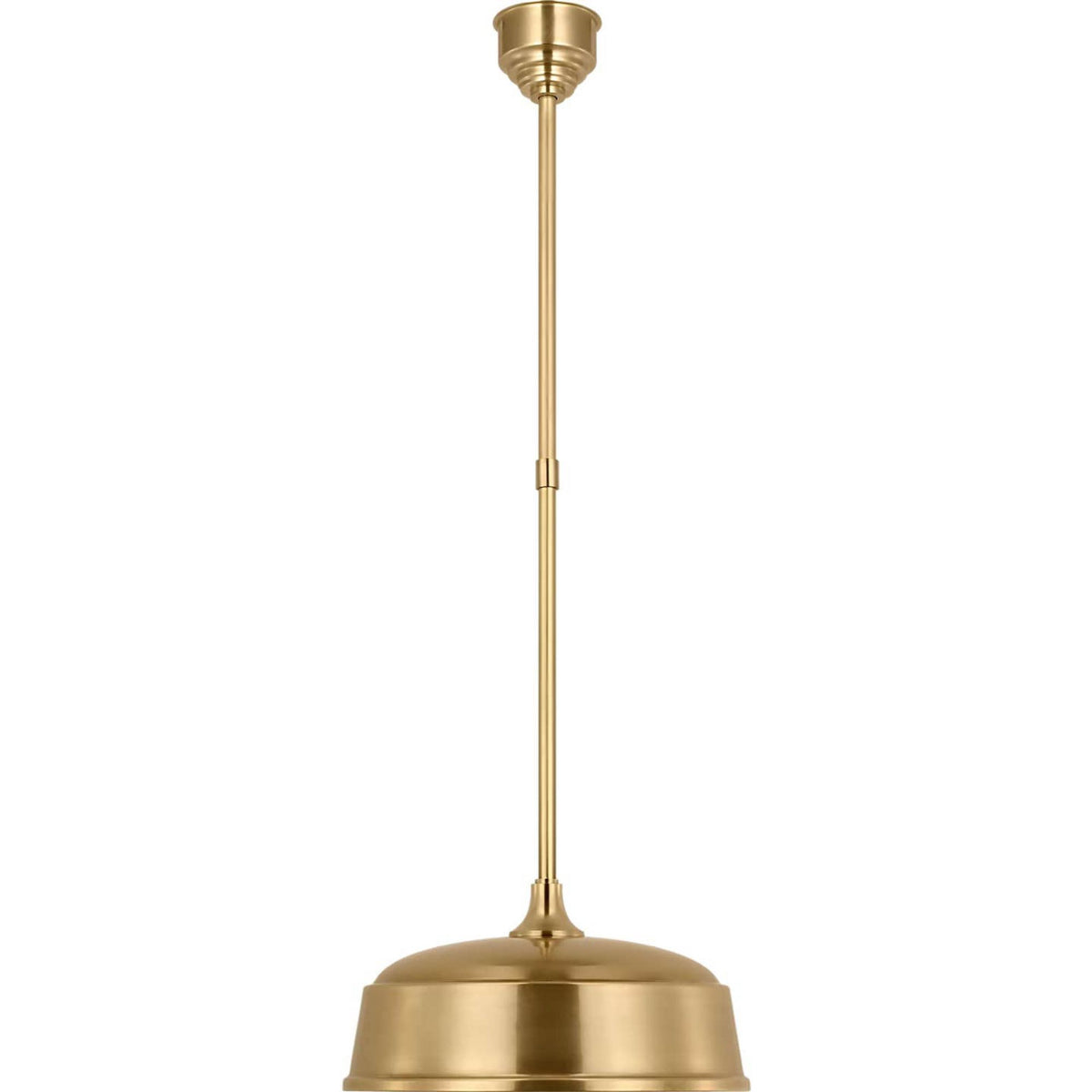 Thomas O'Brien Academy Pendant in Hand-Rubbed Antique Brass with 16" Rockhouse Shade W16"